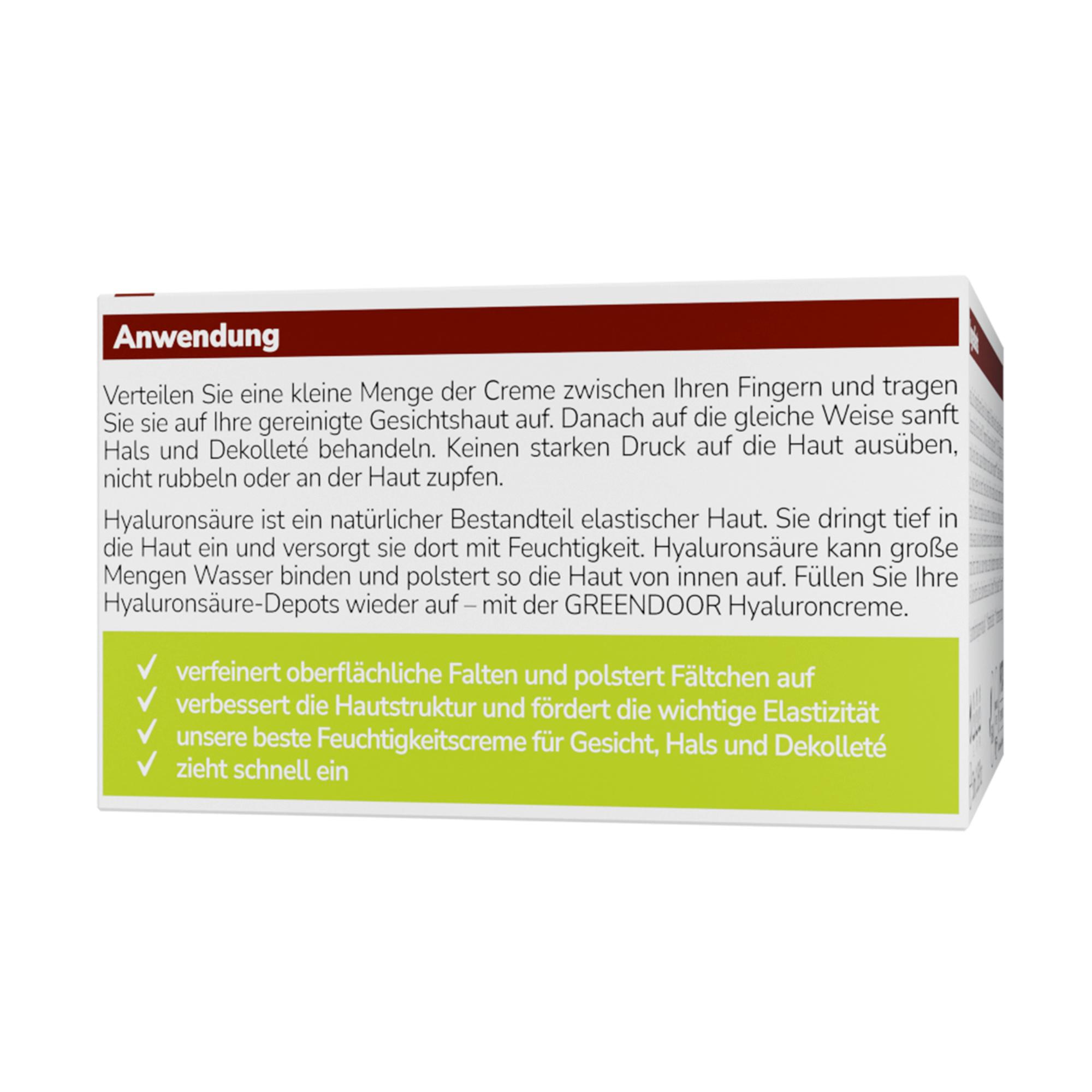 Produktbild GREENDOOR Hyaluroncreme Vegan Daily Anti Aging 6 von 9