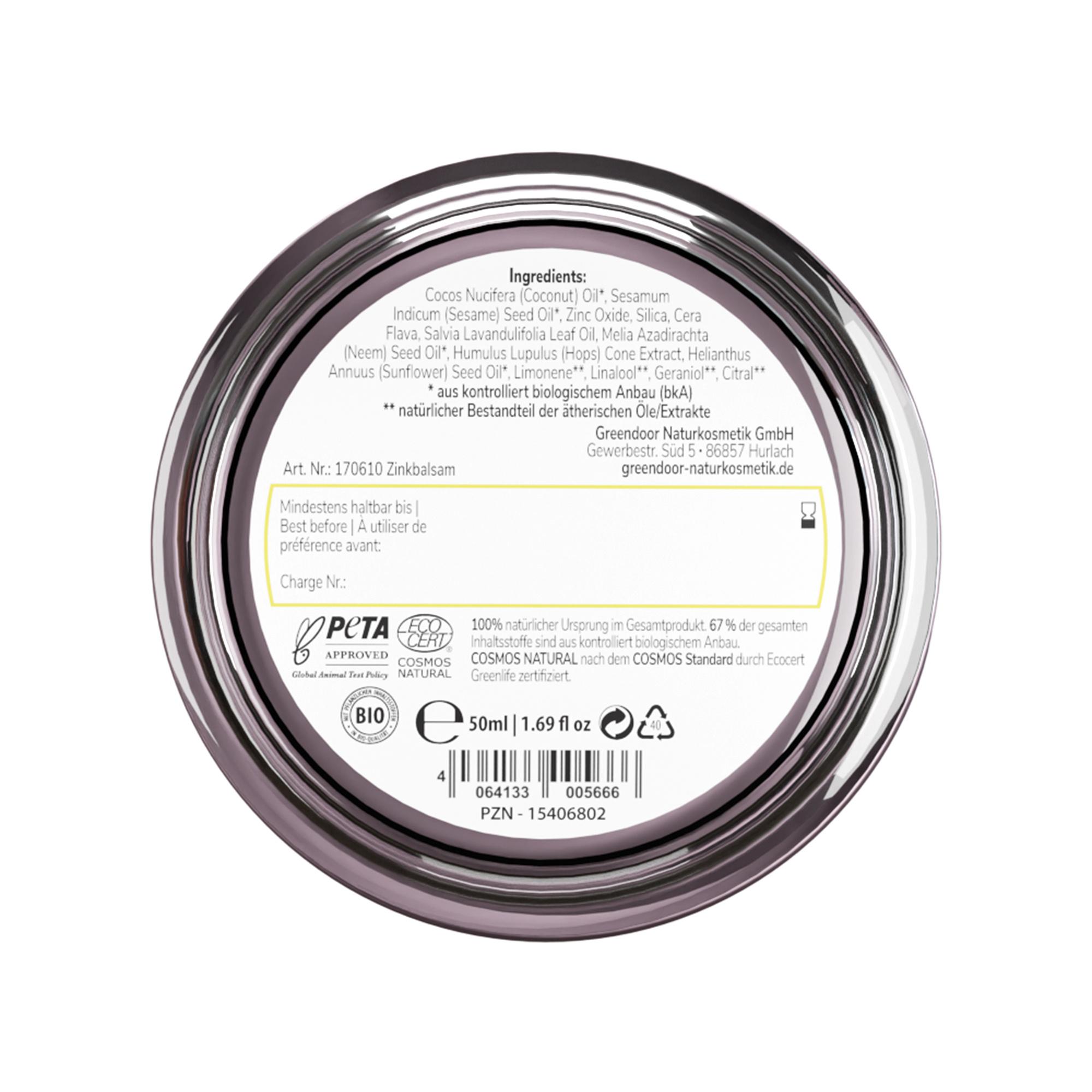 Produktbild GREENDOOR Zinkbalsam mit Hopfen&Bio Neemöl 2 von 3