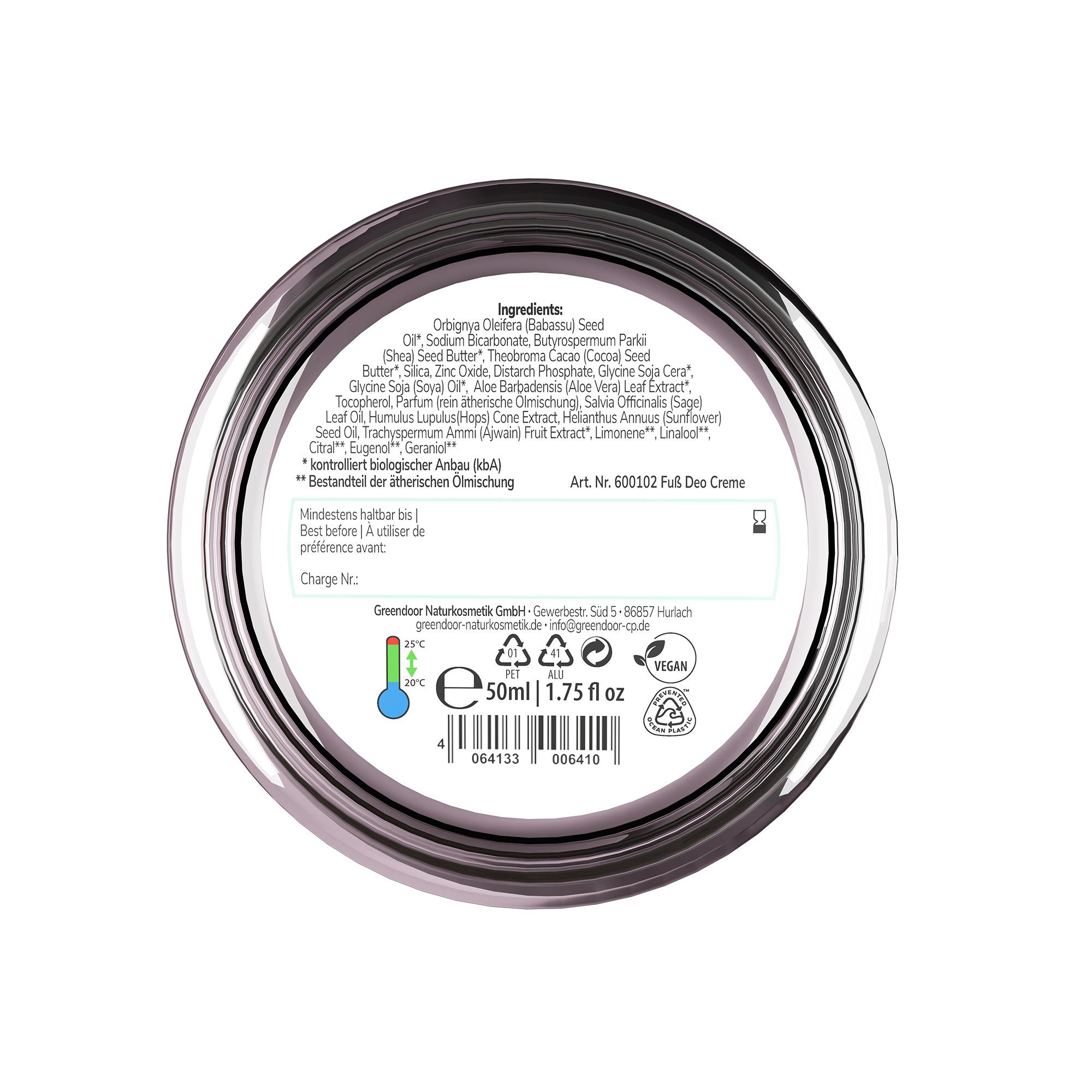 Produktbild GREENDOOR Deo Creme für die Füße 2 von 3