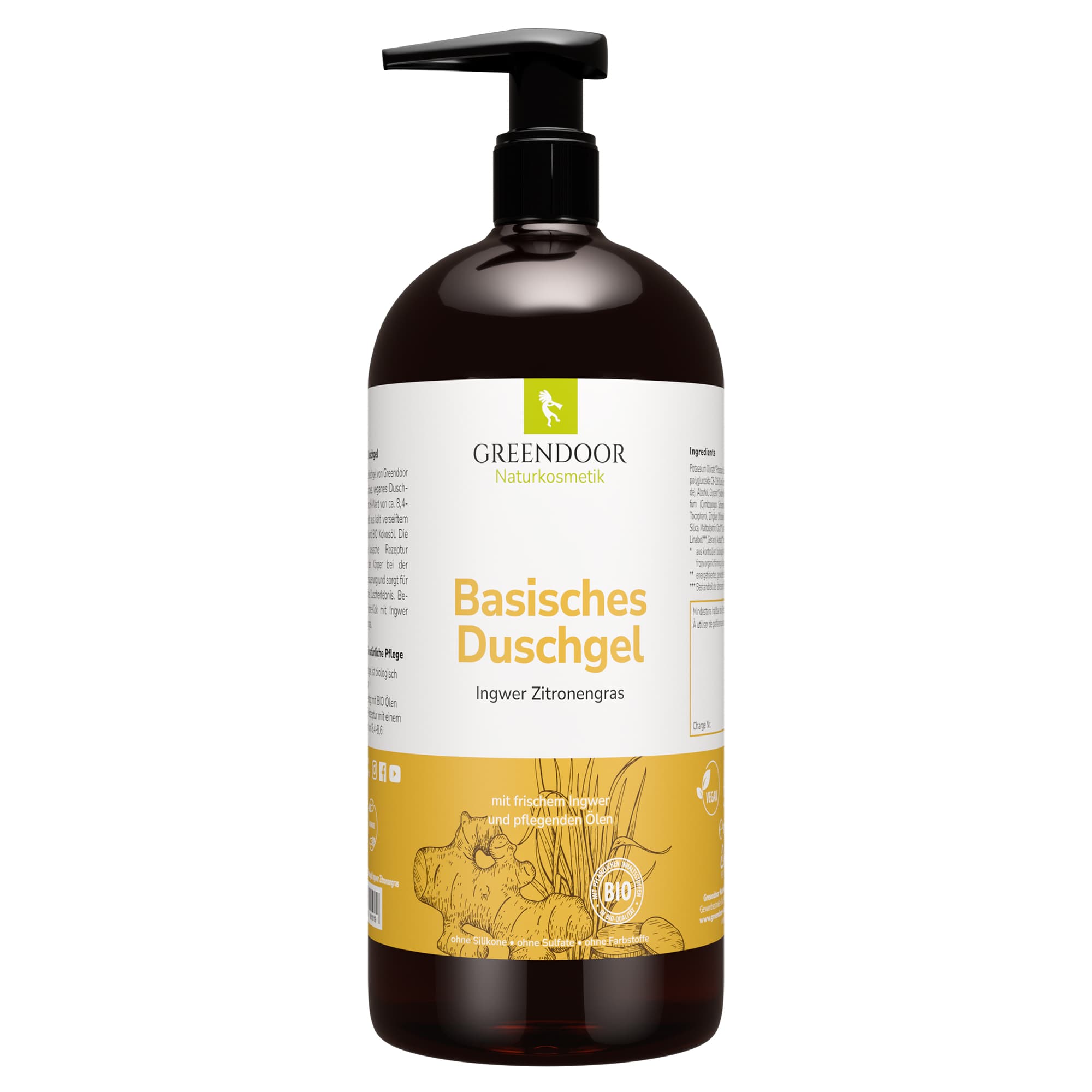 GREENDOOR Basisches Duschgel Ingwer Zitronengras