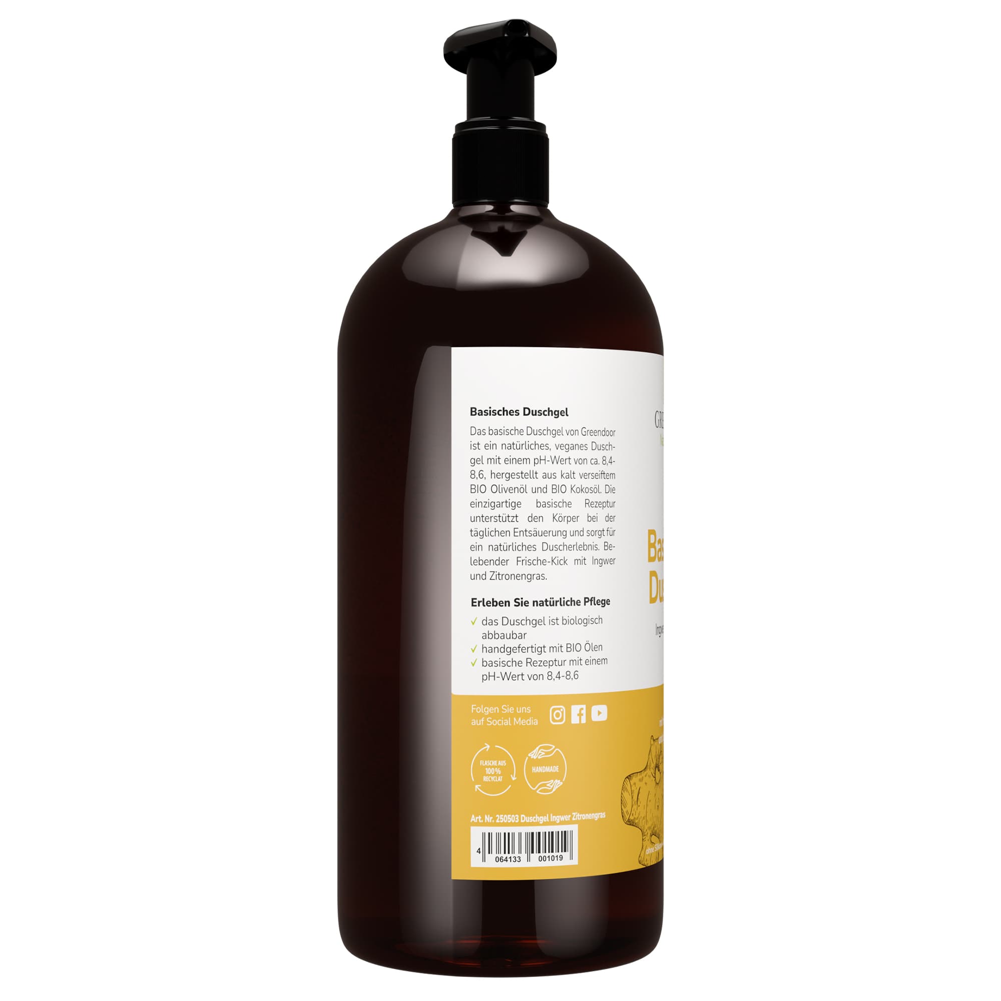 Produktbild GREENDOOR Basisches Duschgel Ingwer Zitronengras 3 von 3