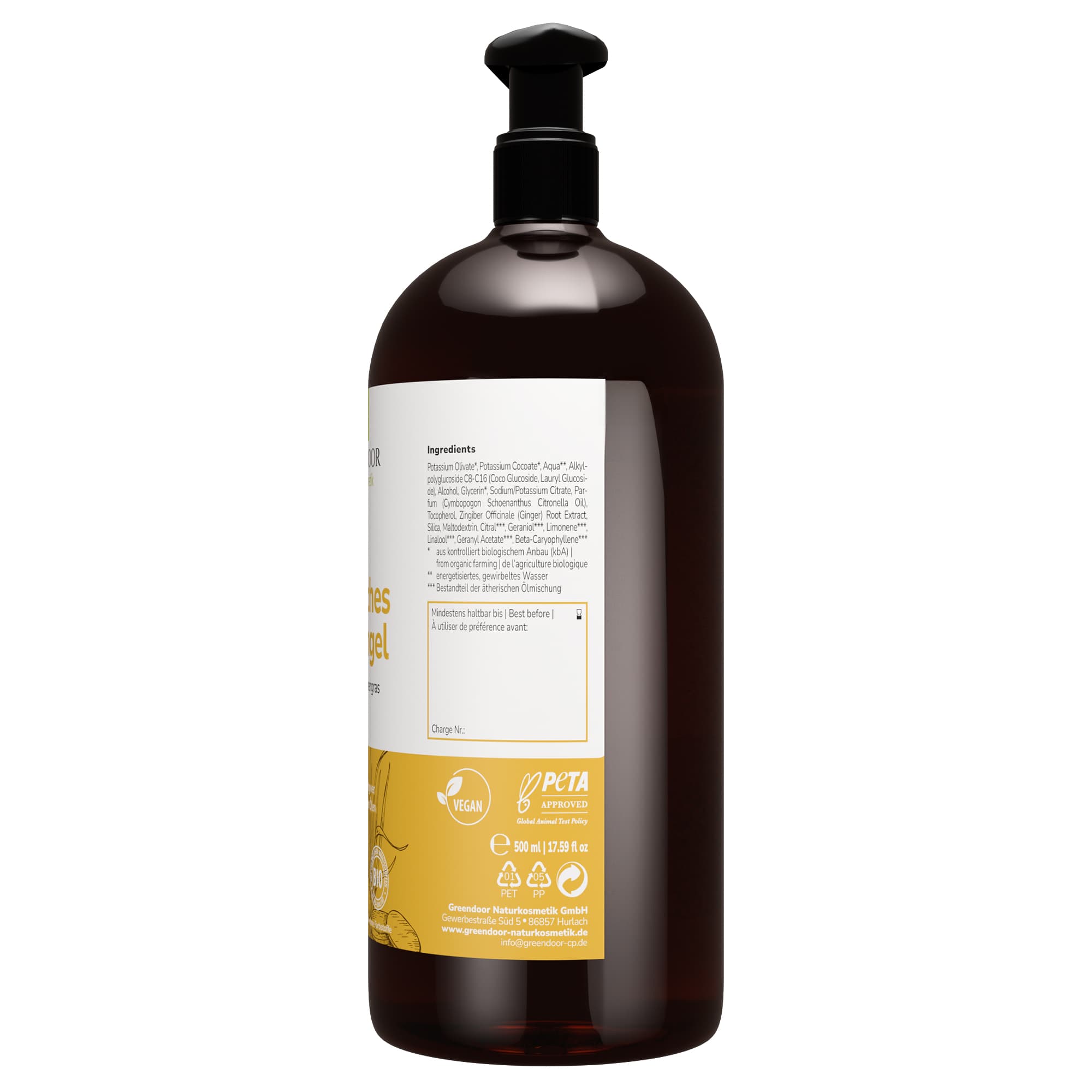 Produktbild GREENDOOR Basisches Duschgel Ingwer Zitronengras 2 von 3