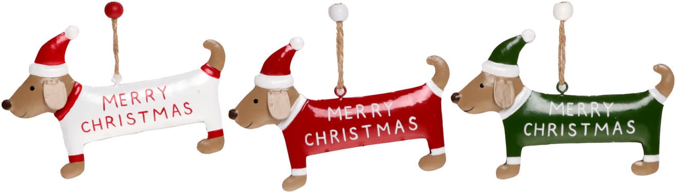 Weihnachtlicher Anhänger Hund