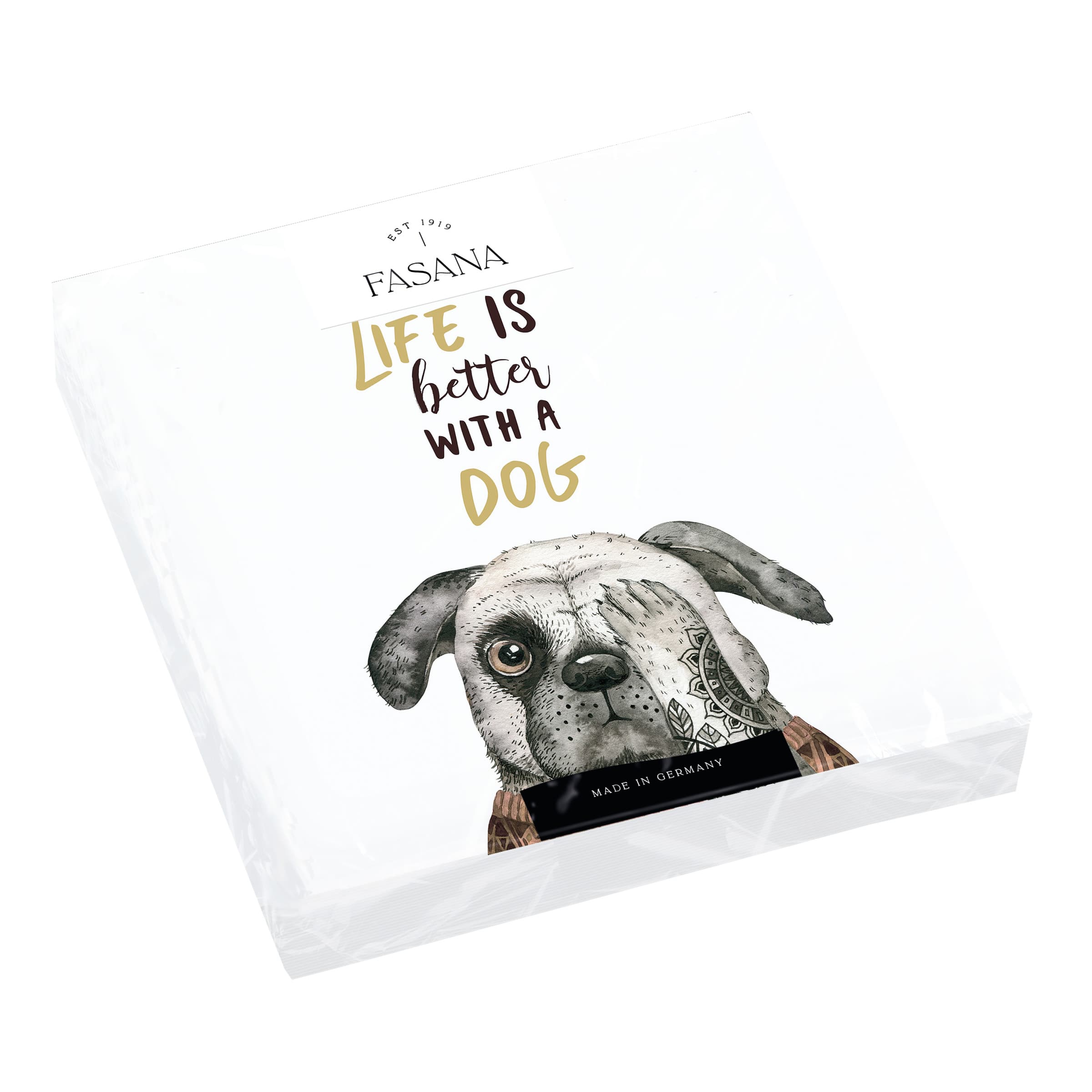 FASANA Servietten Hund 33x33cm