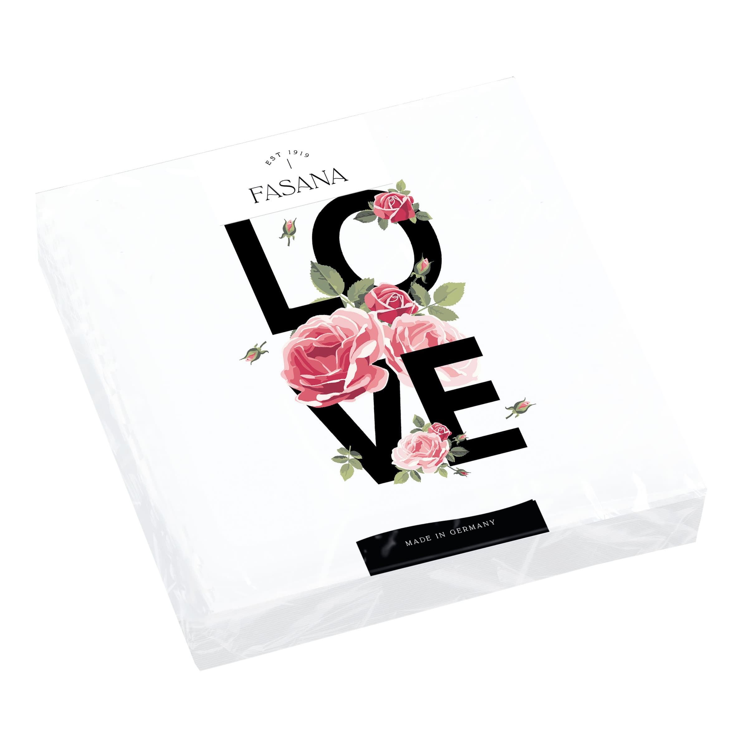 FASANA Servietten Love with Roses 33x33cm
