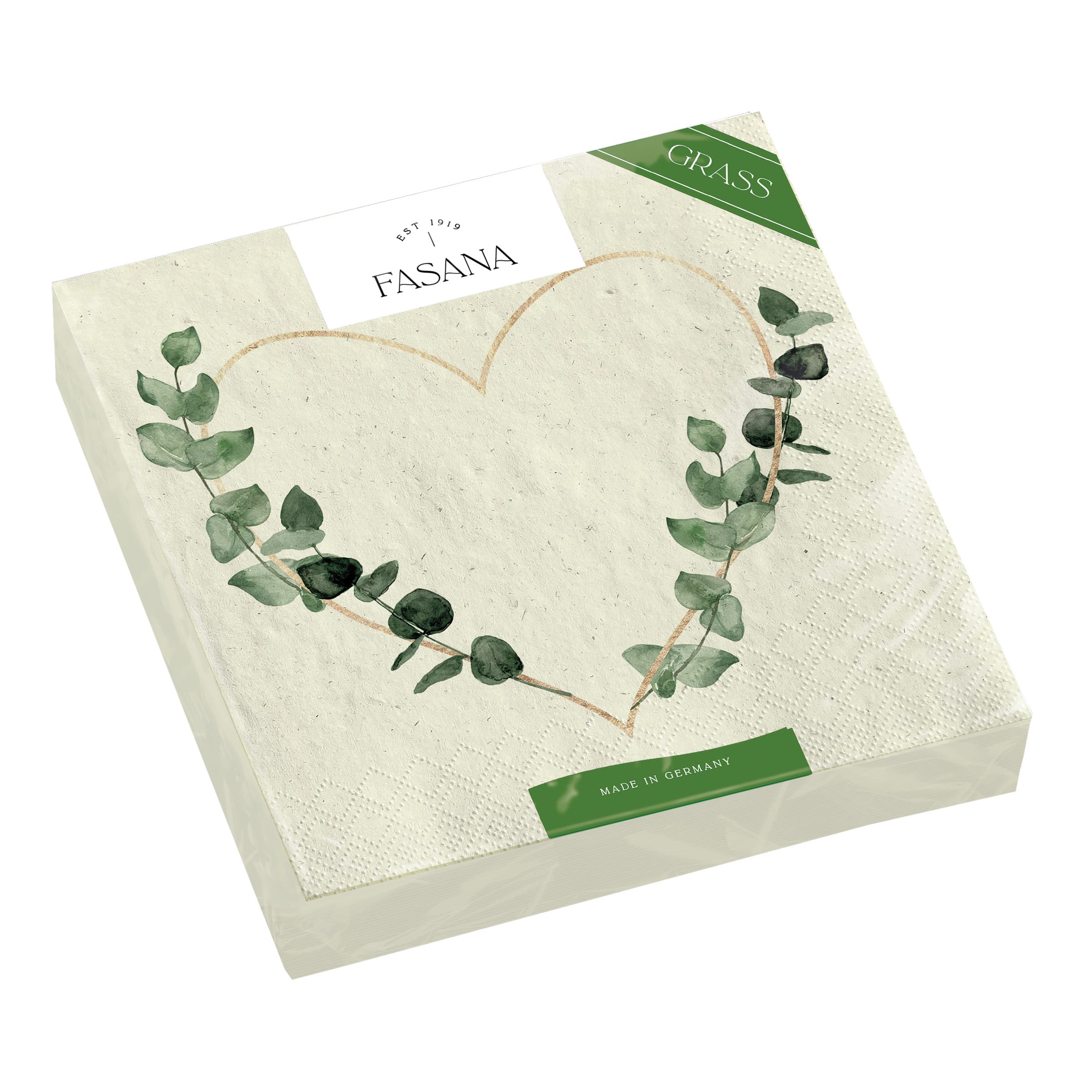 FASANA Servietten Herz 24x24cm
