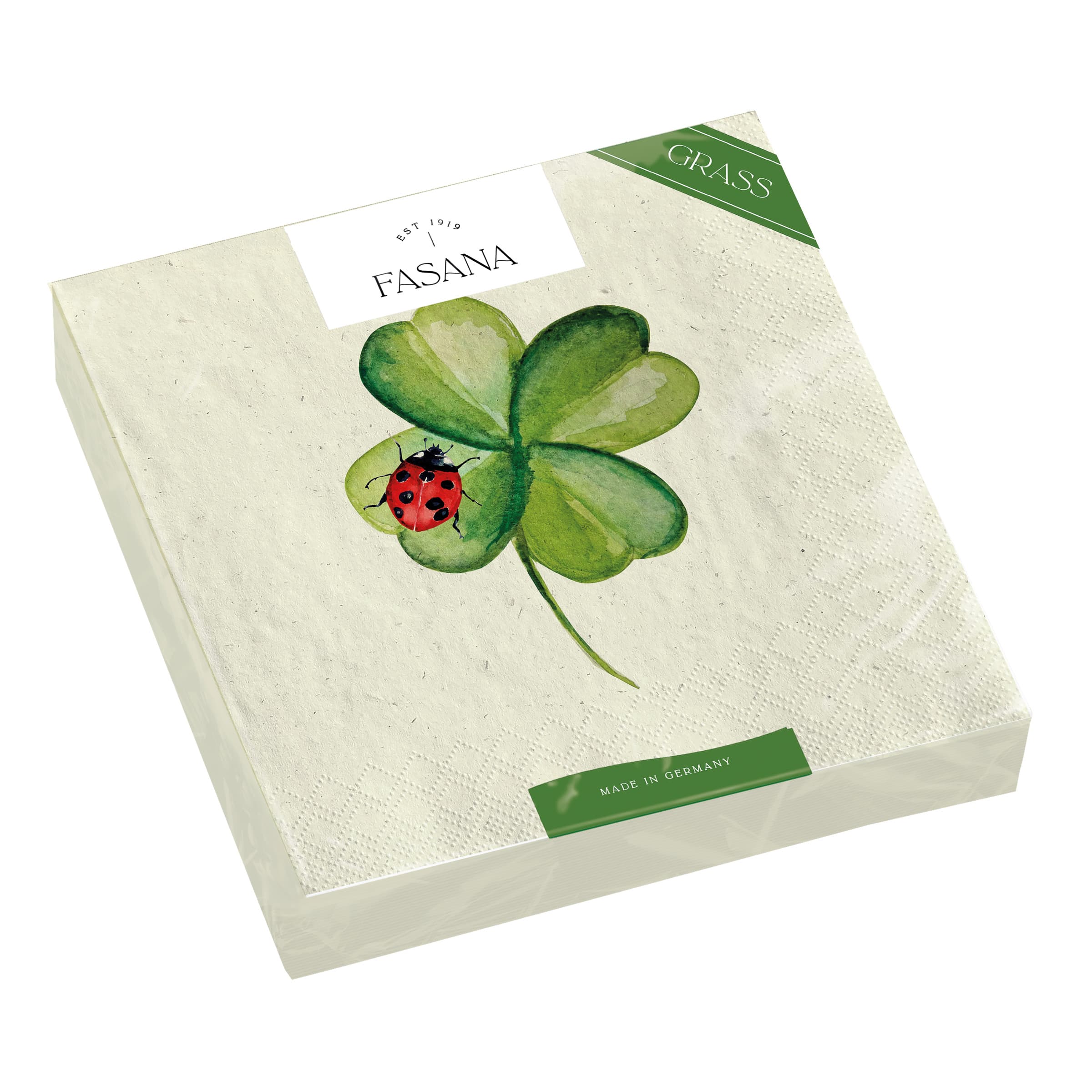 FASANA Servietten Kleeblatt 24x24cm