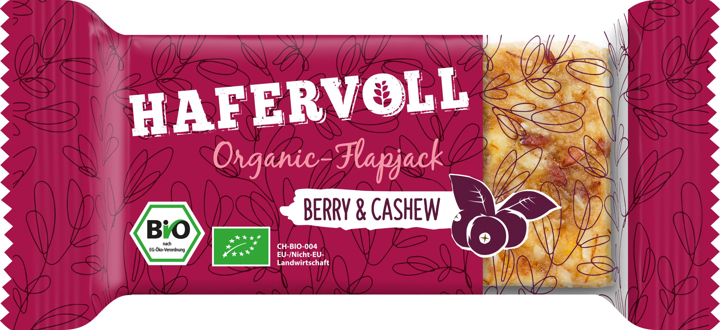 HAFERVOLL Bio Flapjack Berry&Cashew