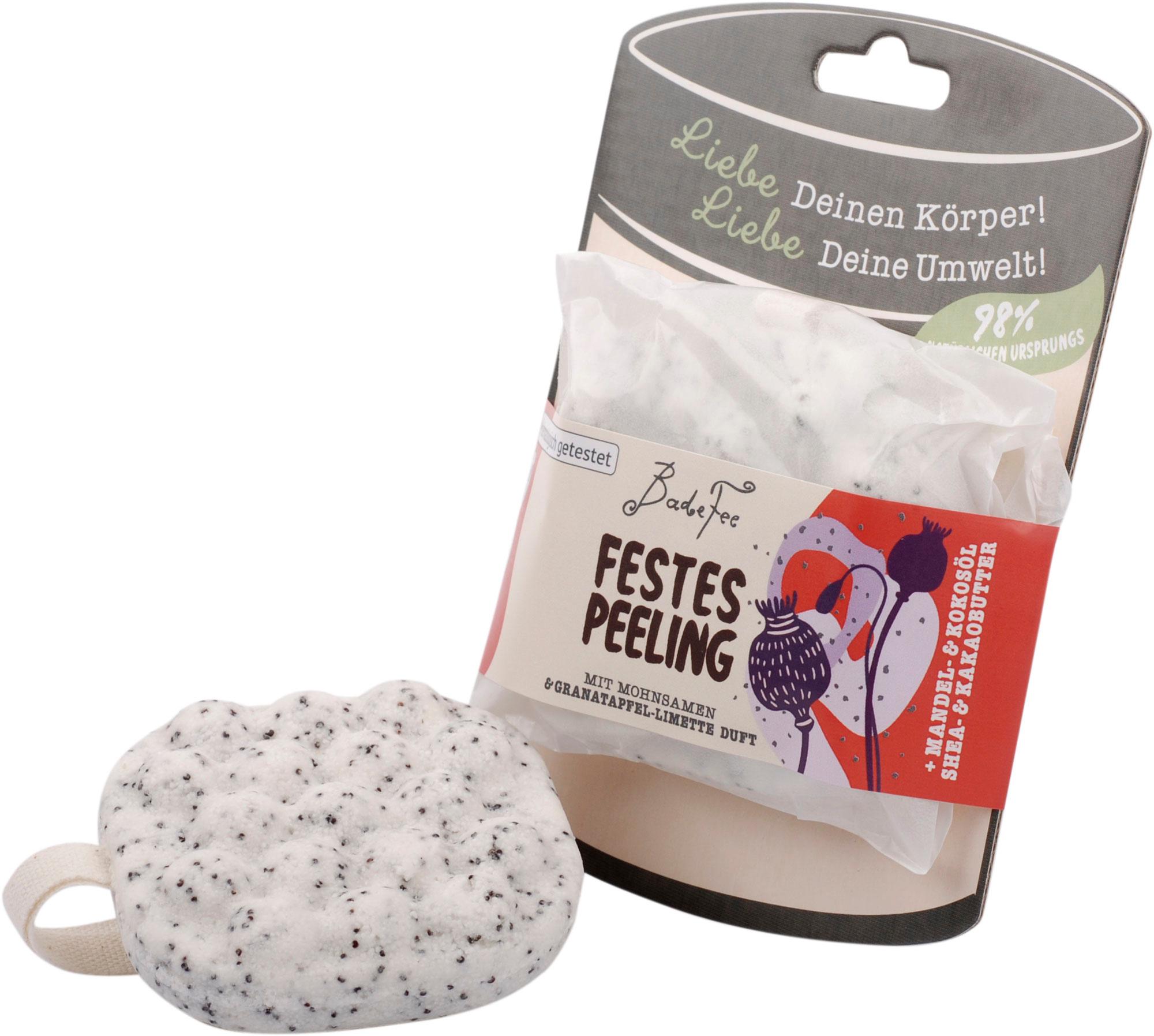 BadeFee Festes Peeling Mohnsamen&Granatapfel-Limette