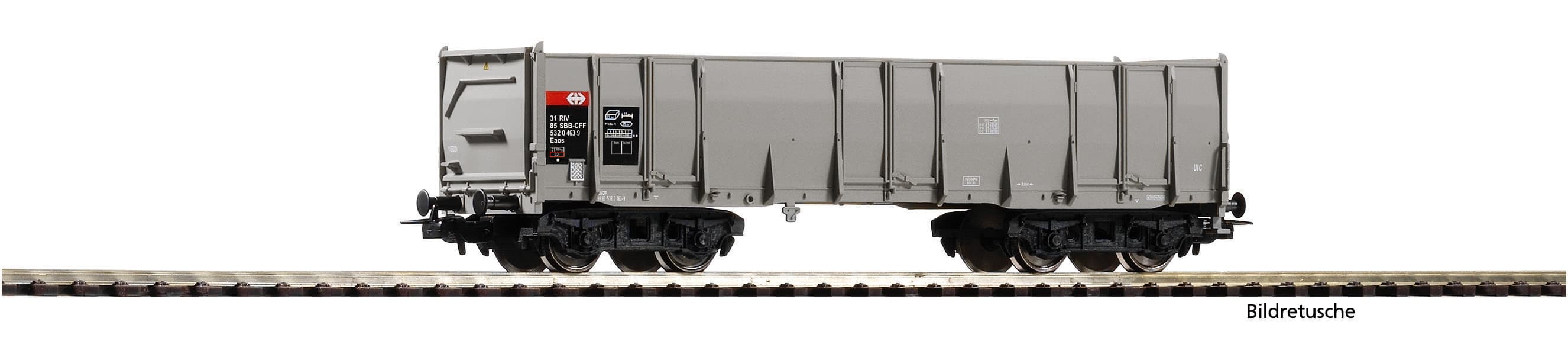PIKO 98553F3 H0 Hochbordwagen Eaos SBB VI, grau