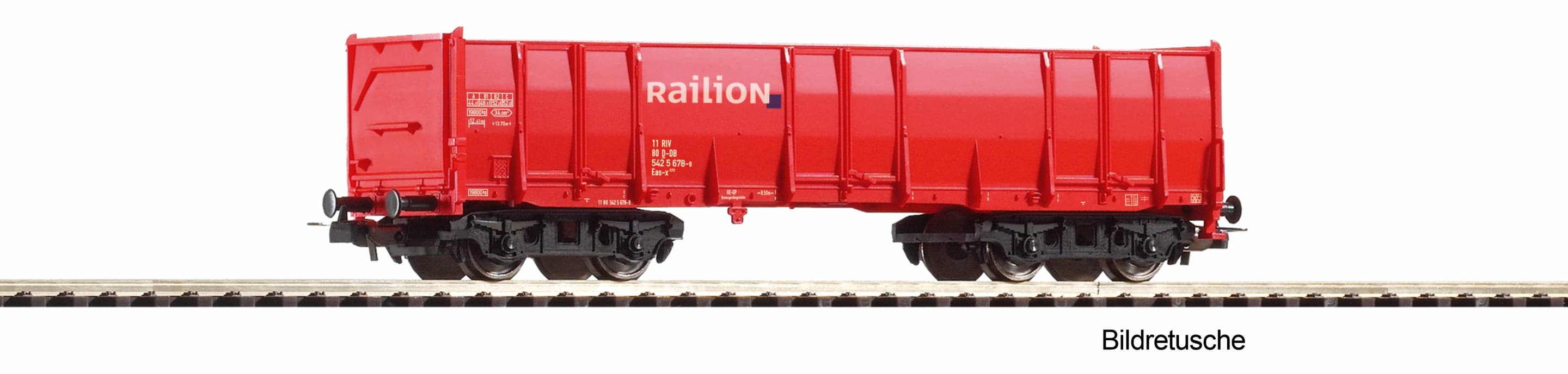 PIKO 98559A1 H0 Hochbordwagen Eaos Railion VI, verkehrsrot, #1