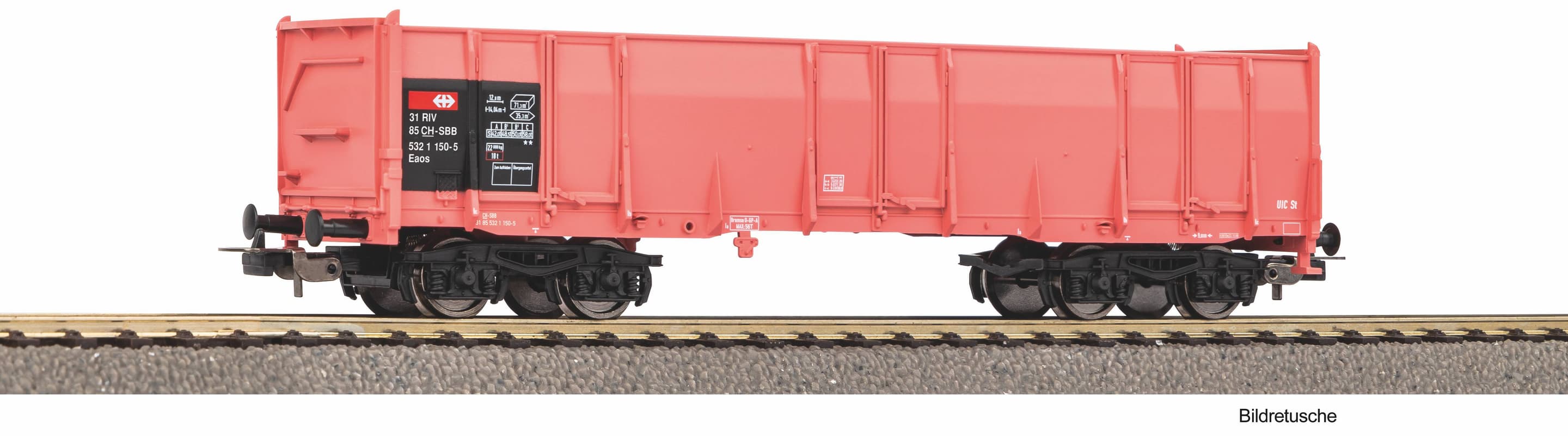 PIKO 98559F1 H0 Hochbordwagen Eaos SBB V, pink, #1