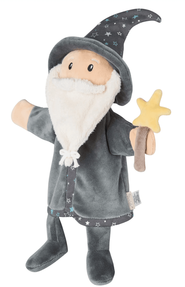 Sterntaler Handpuppe Zauberer dunkelgrau mit Zauberstab, ab Geburt