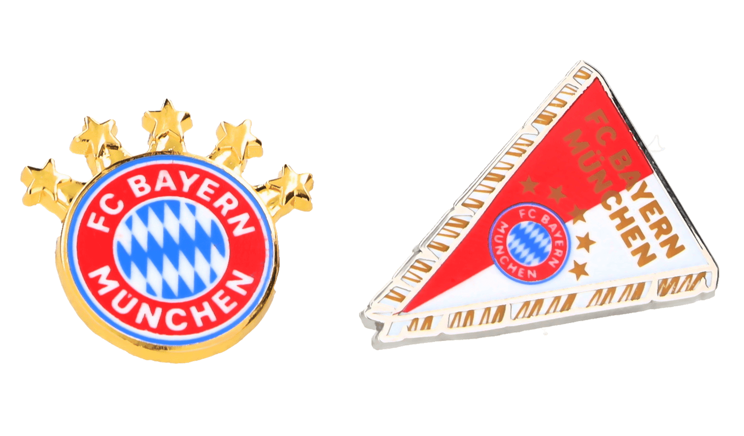 FC BAYERN MÜNCHEN Pin Logo & Wimpel 2er Set