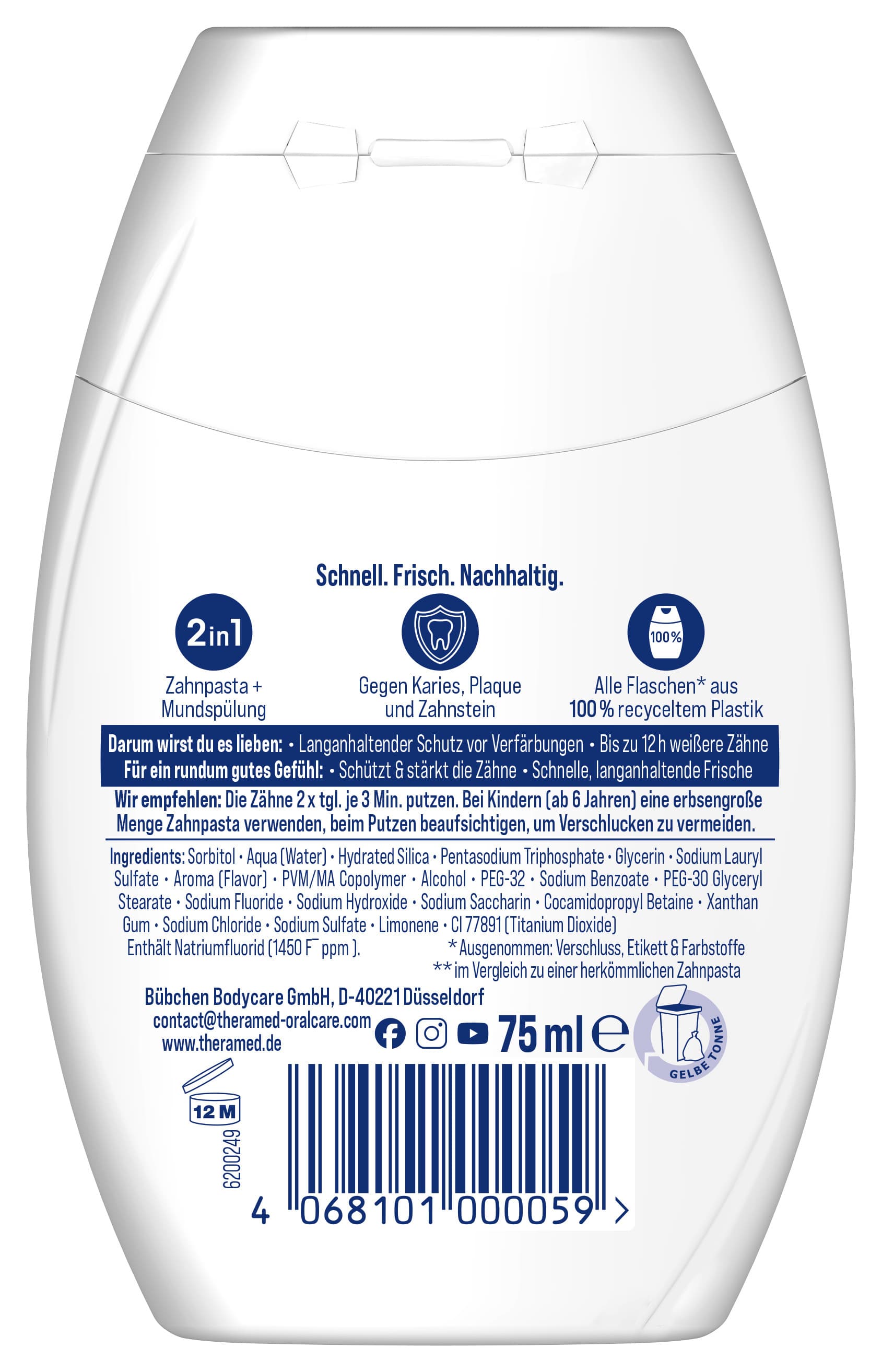 Produktbild THERAMED Zahnpasta Gel Non-Stop Weiß 2 von 2