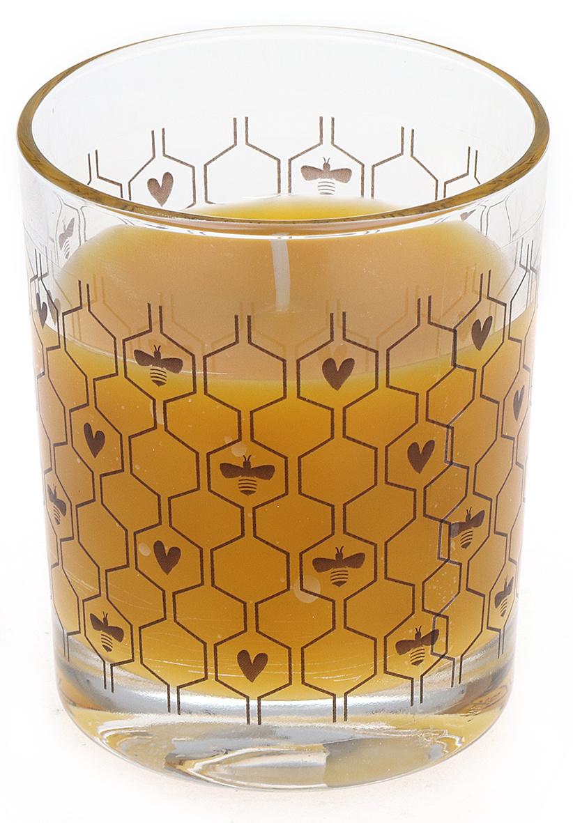 Steinhart Bienenwachs Kerze im Glas Wabenmuster 7,9cm
