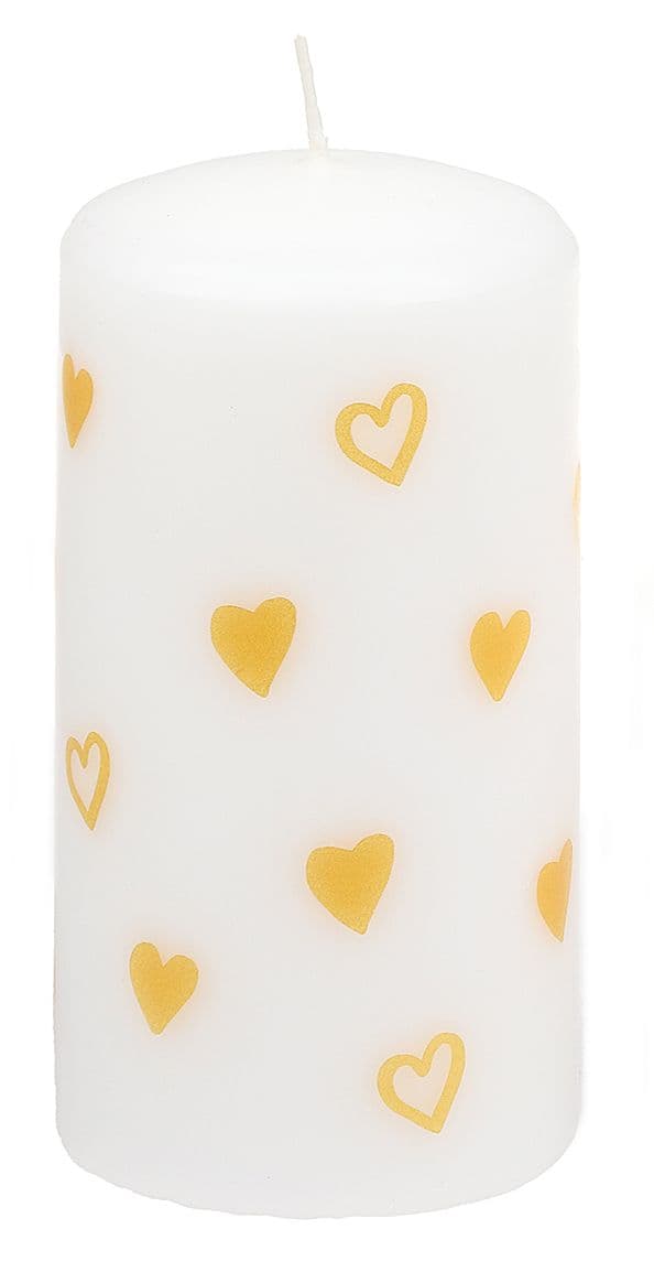 Steinhart Stumpenkerze Spotted Hearts 11cm