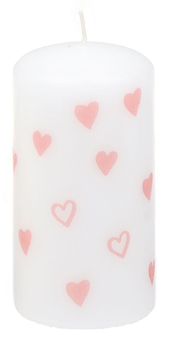 Steinhart Stumpenkerze Spotted Hearts 11cm