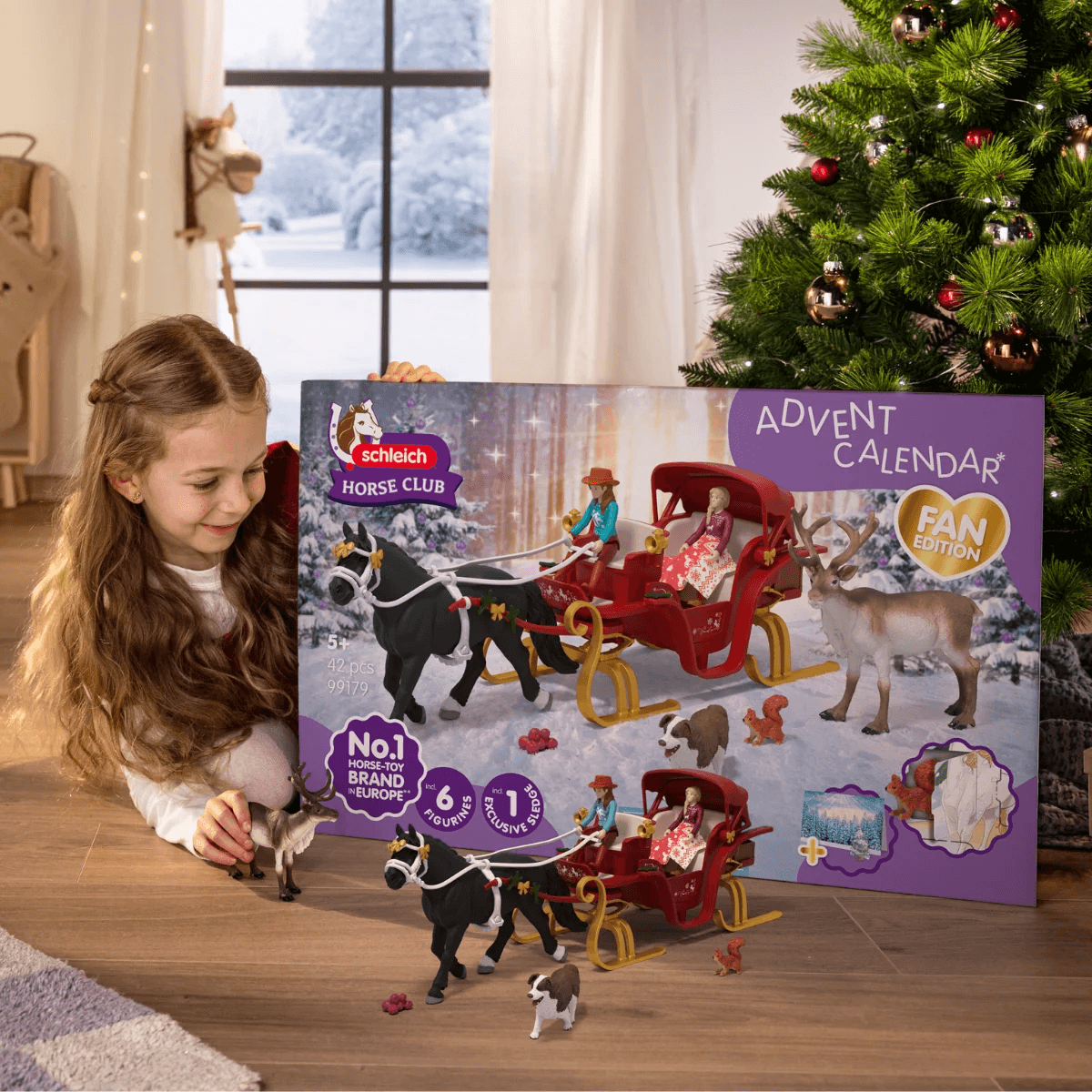 Schleich 99179 - Großer Adventskalender HORSE CLUB - Weihnachtliche Schlittenfahrt