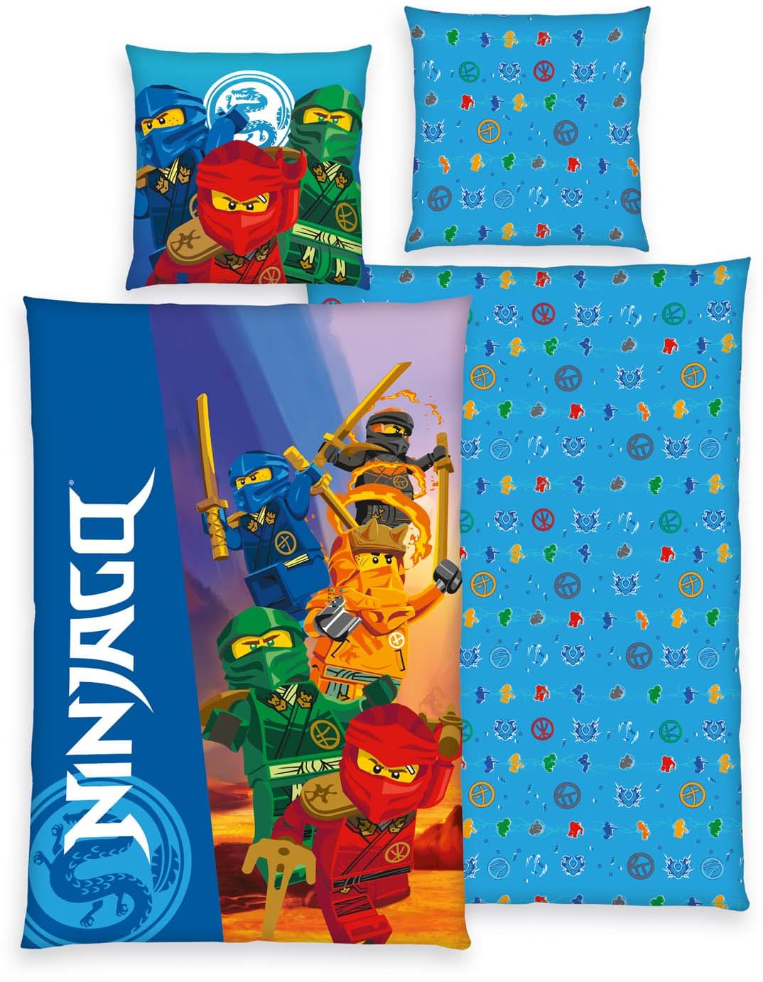 LEGO NINJAGO Kinderbettwäsche 70x90cm, 140x200cm
