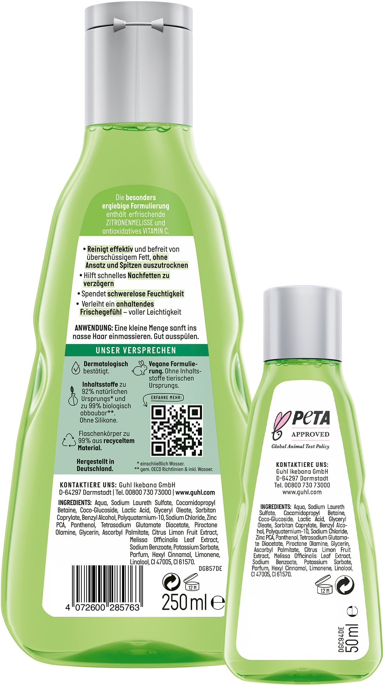 Produktbild GUHL Frische & Leichtigkeit Anti-Fett Shampoo + Mini 2 von 2