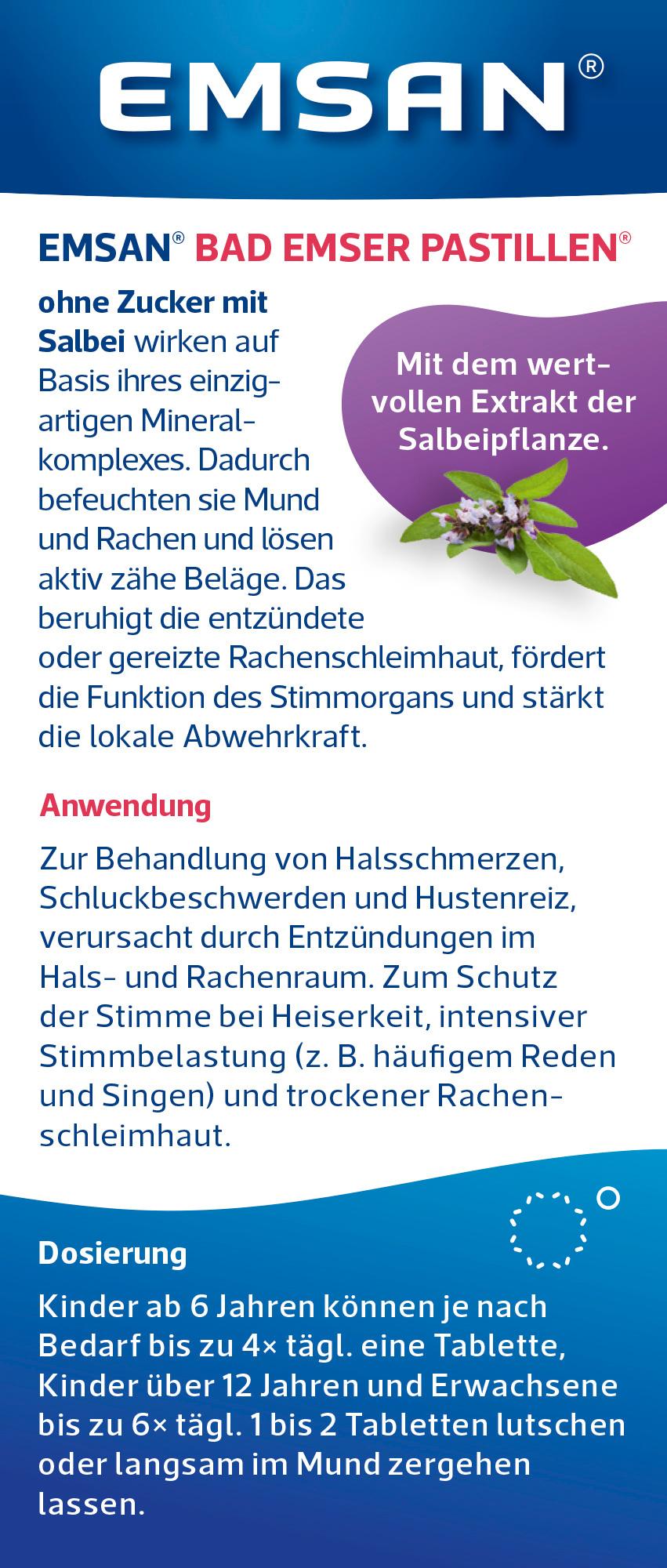 Produktbild Emsan Bad Emser Past. ohne Zucker mit Salbei 30er 2 von 5