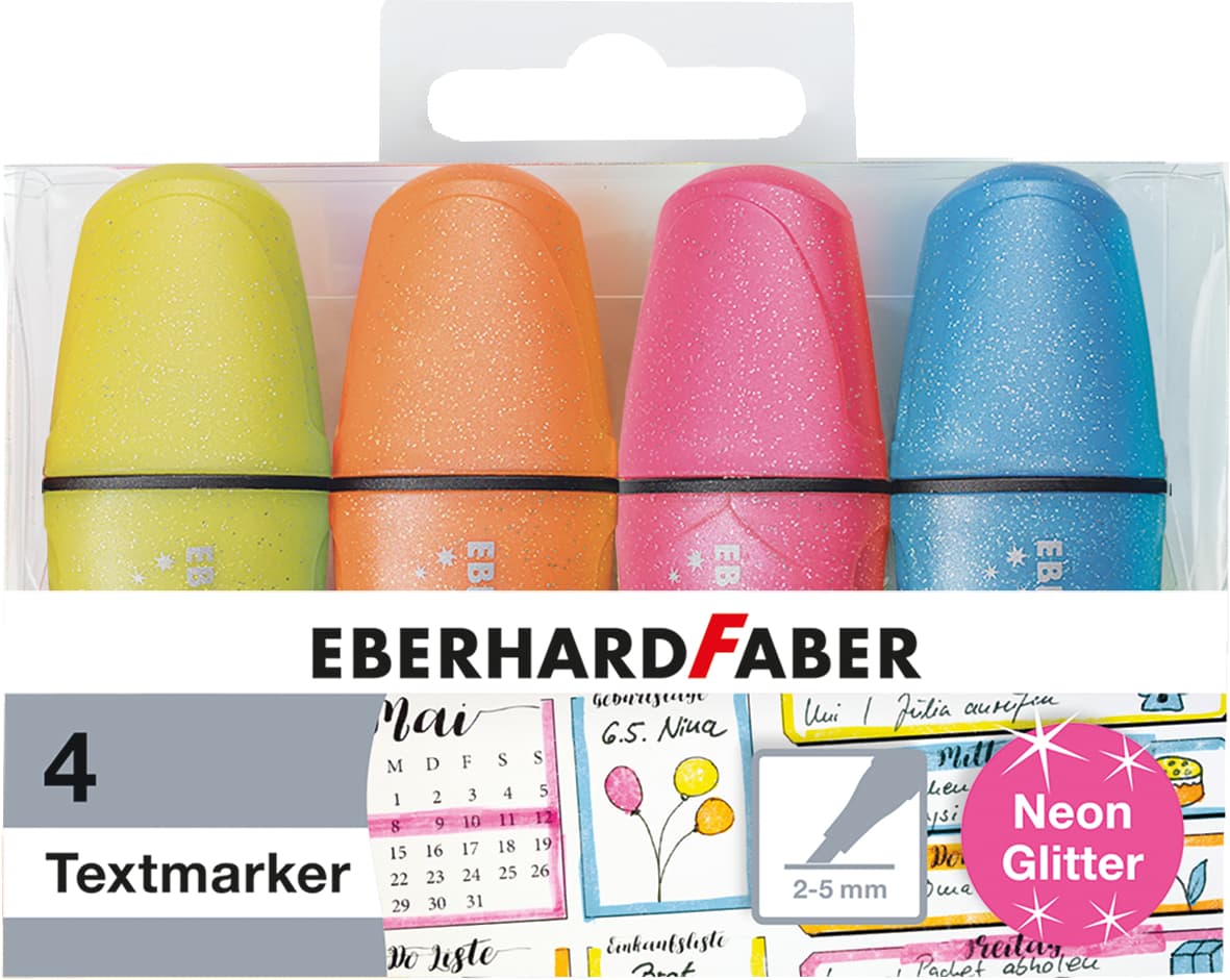 EBERHARD FABER Mini Highlighter Glitzer neon 4er Etui