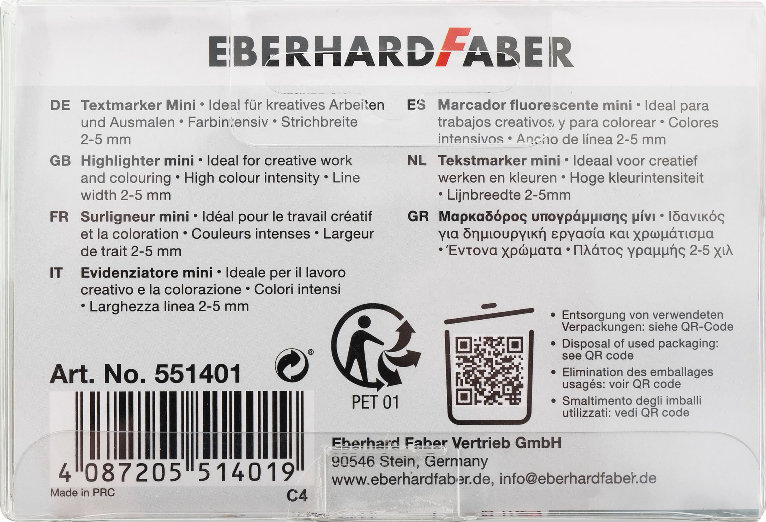 EBERHARD FABER Mini Highlighter Glitzer pastell 4er