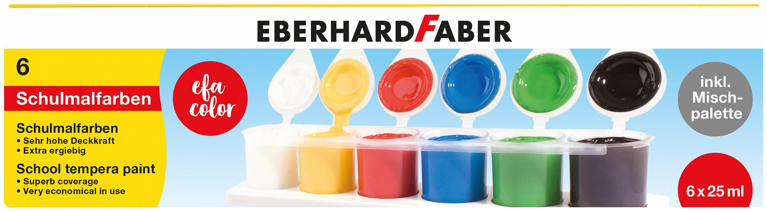 EBERHARD FABER Temperafarben-Set inkl. Mischpalette 6er-Pack