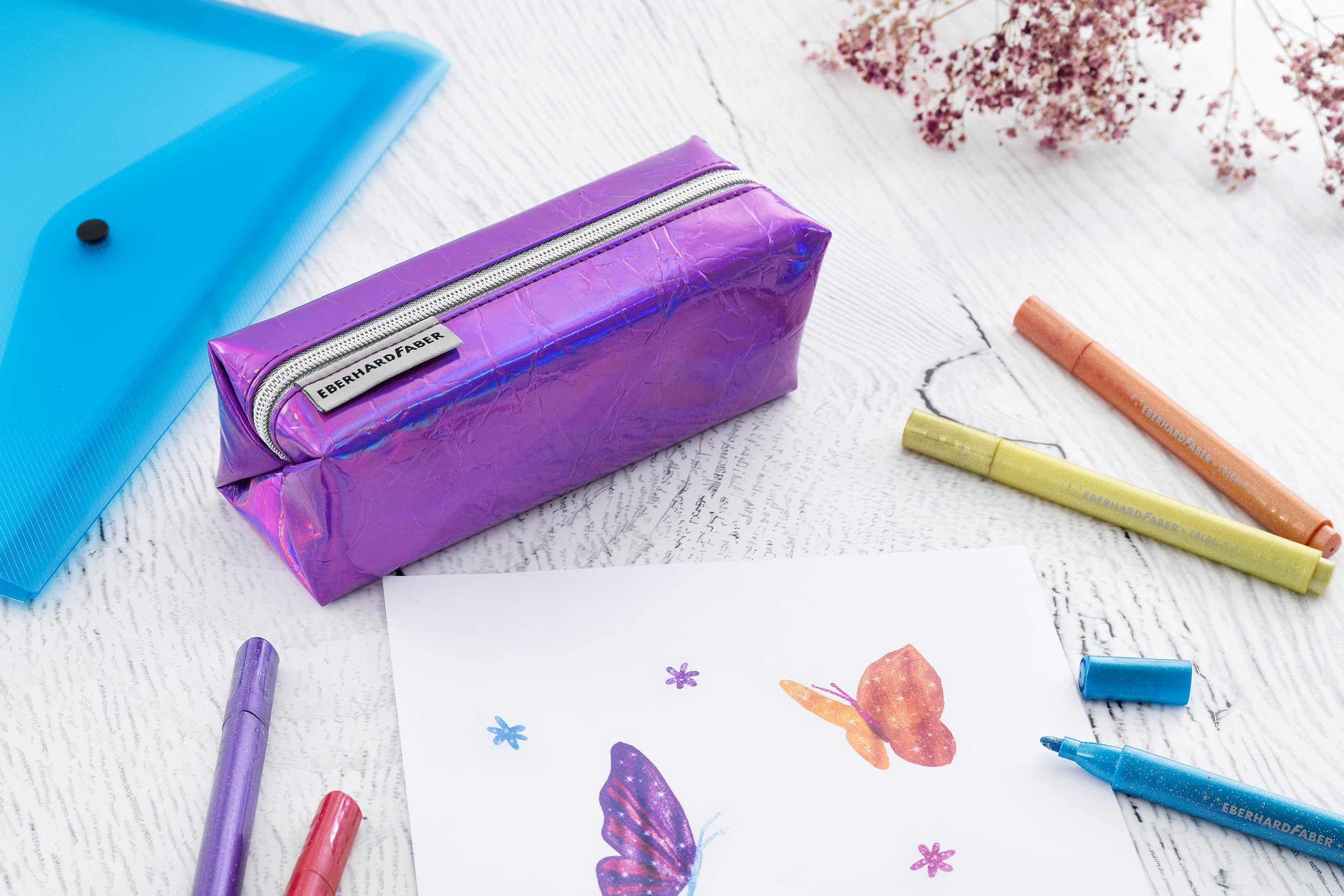 Produktbild EBERHARD FABER Schlamperbox eckig glänzend lila 2 von 2