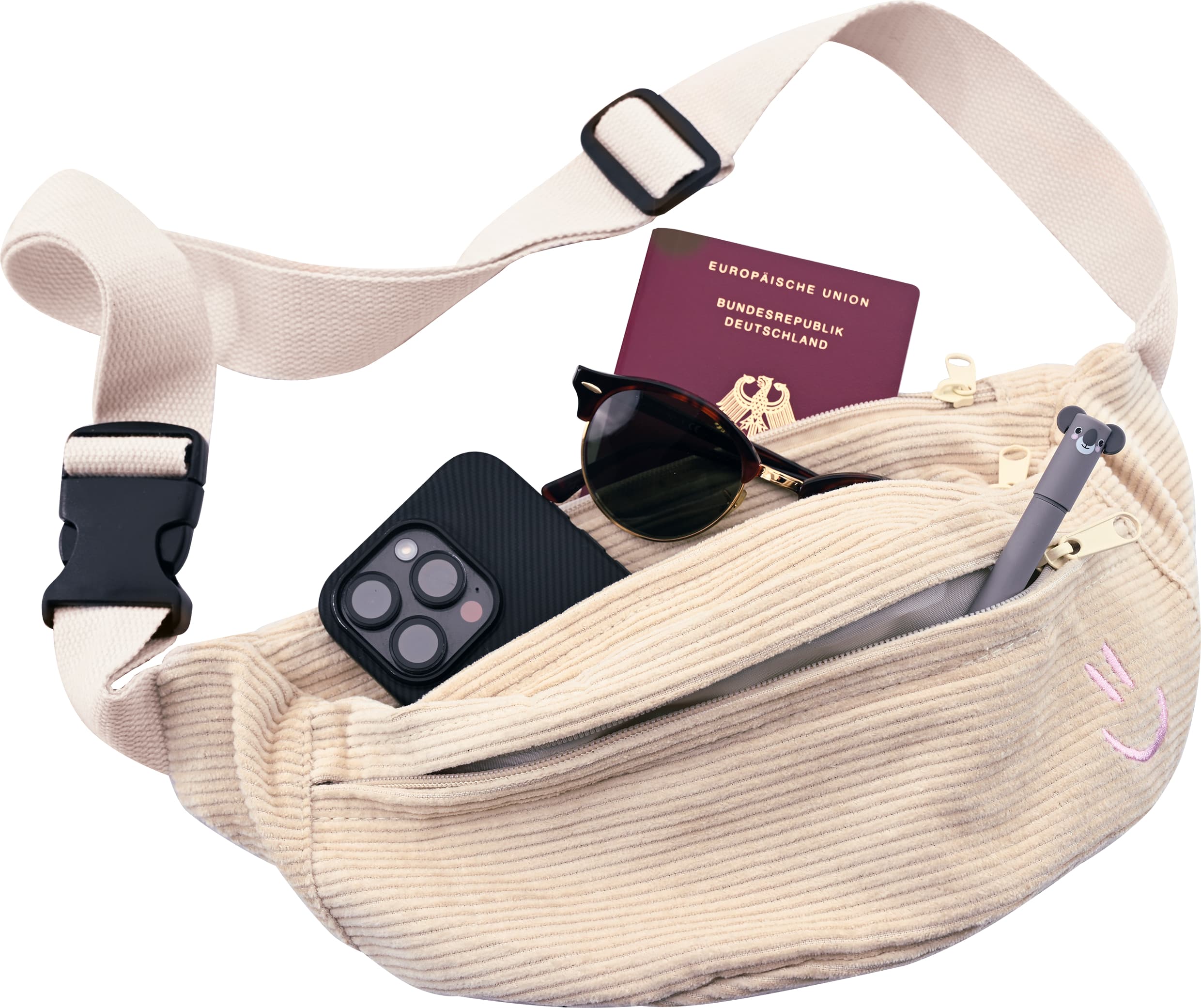 Produktbild EBERHARD FABER Bauchtasche Cord beige 3 von 4