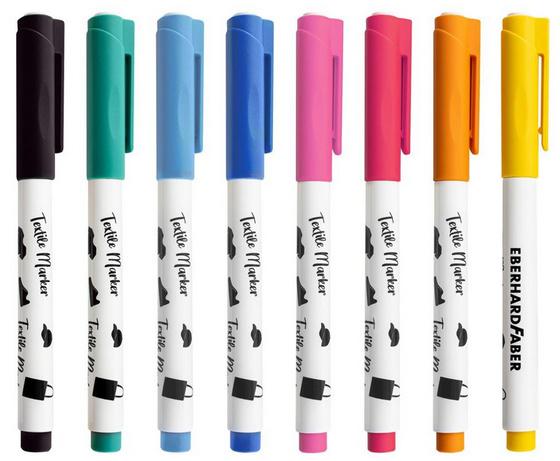 Produktbild EBERHARD FABER Wäschemarker Textilstifte 8er Etui inkl. Schablonen 3 von 3