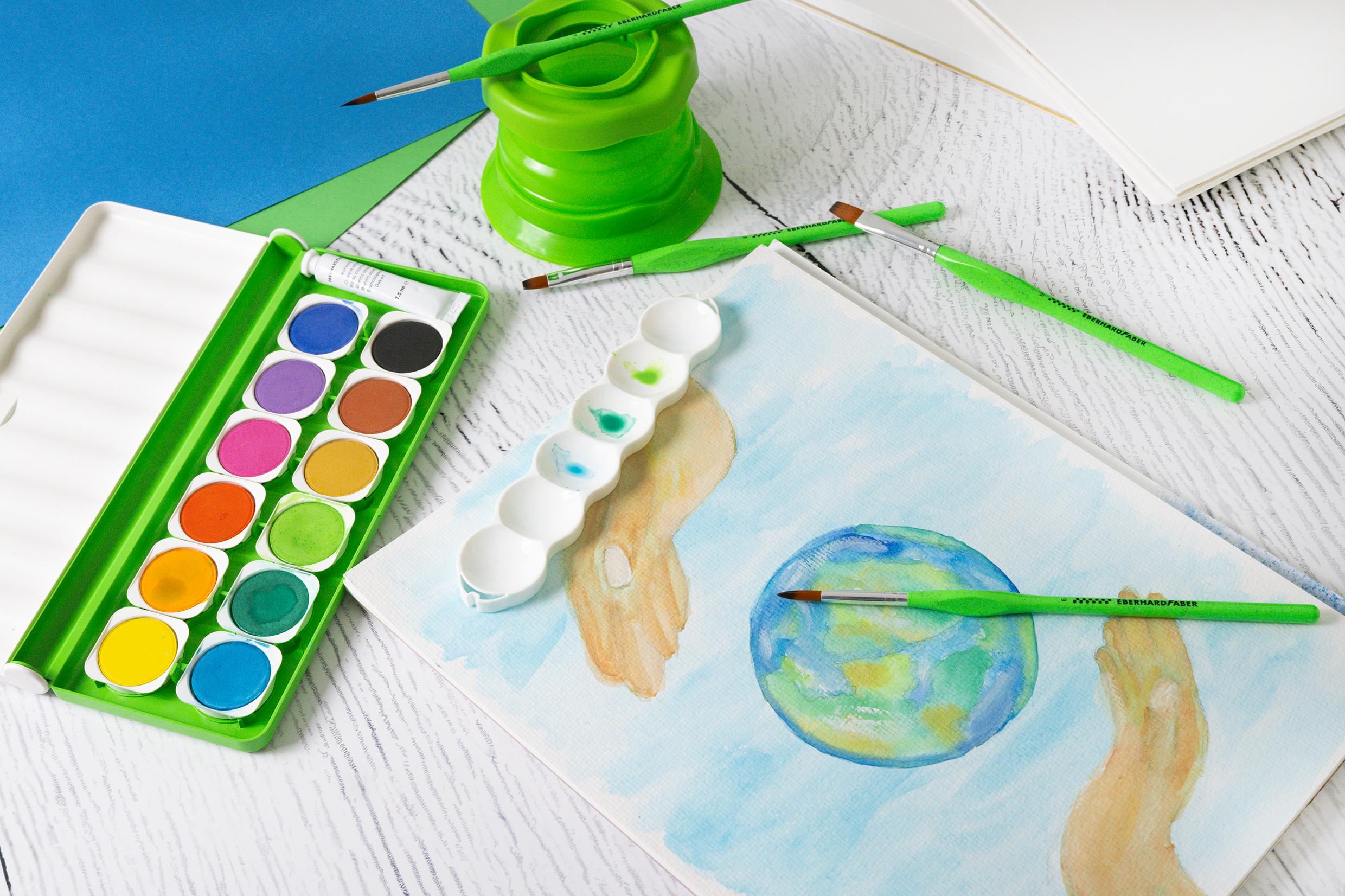 Produktbild EBERHARD FABER Green Winner Synthetik Pinsel-Set fein 5 von 6