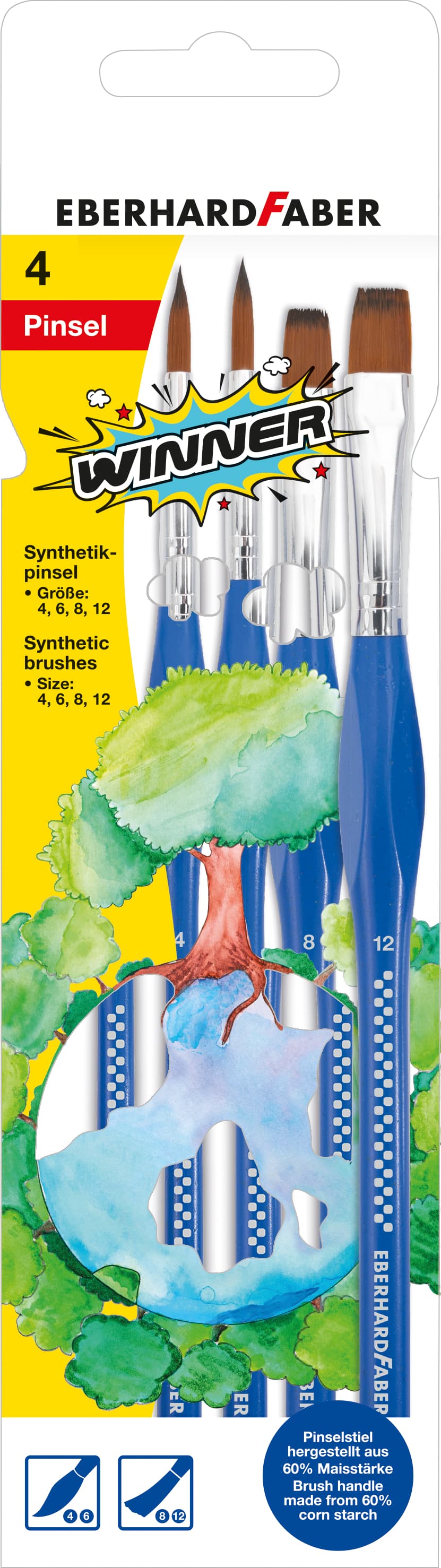 EBERHARD FABER Pinsel-Set WINNER rund/flach blau