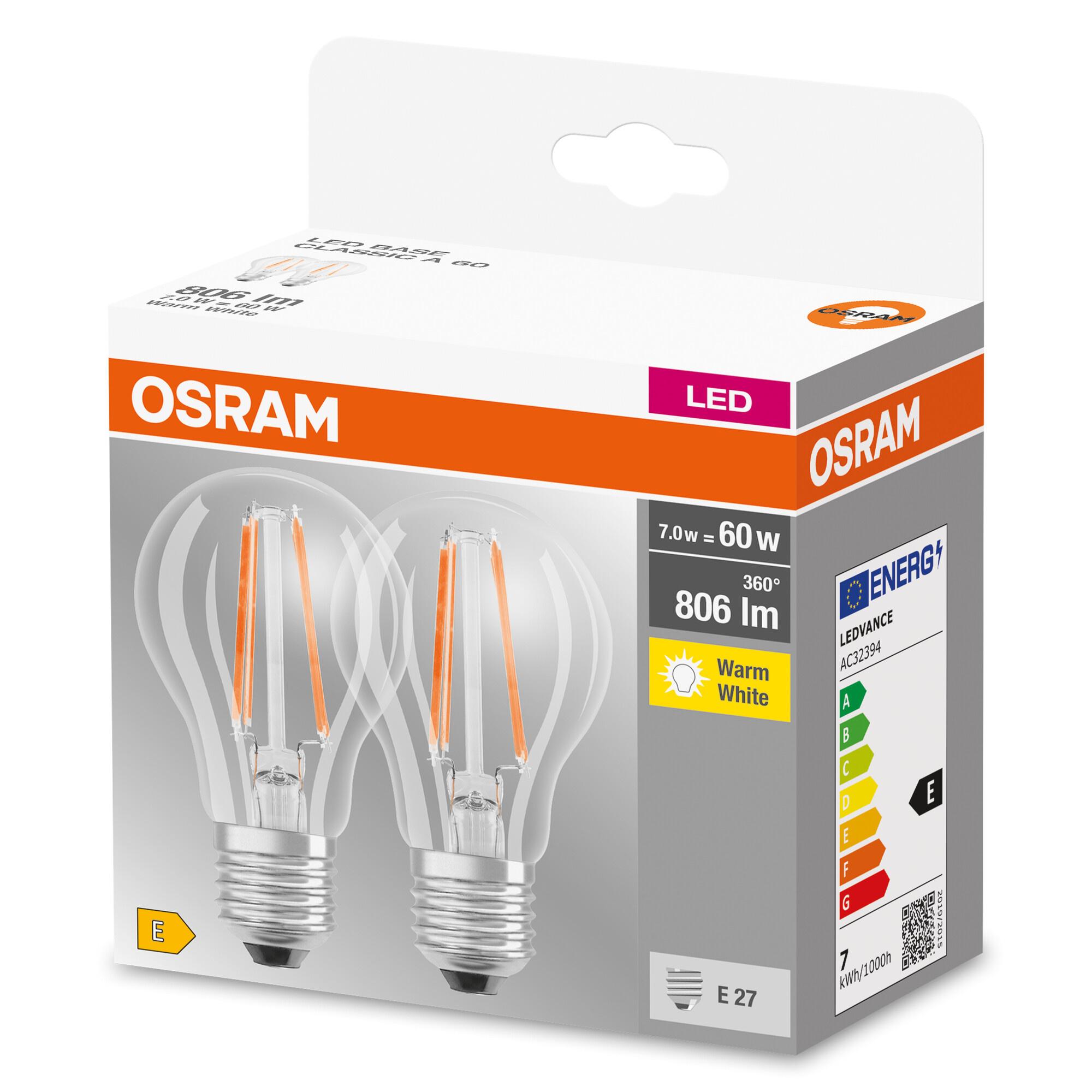 Produktbild OSRAM Led Base Filament A 60 CL 6,5 Watt/2700 K E27 2 von 4