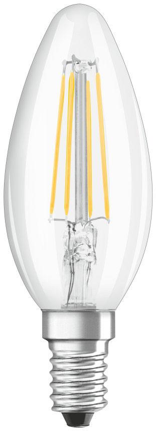 OSRAM LED-Lampe, klassische Minikerzenform E27 - 4 Watt 2er Packung