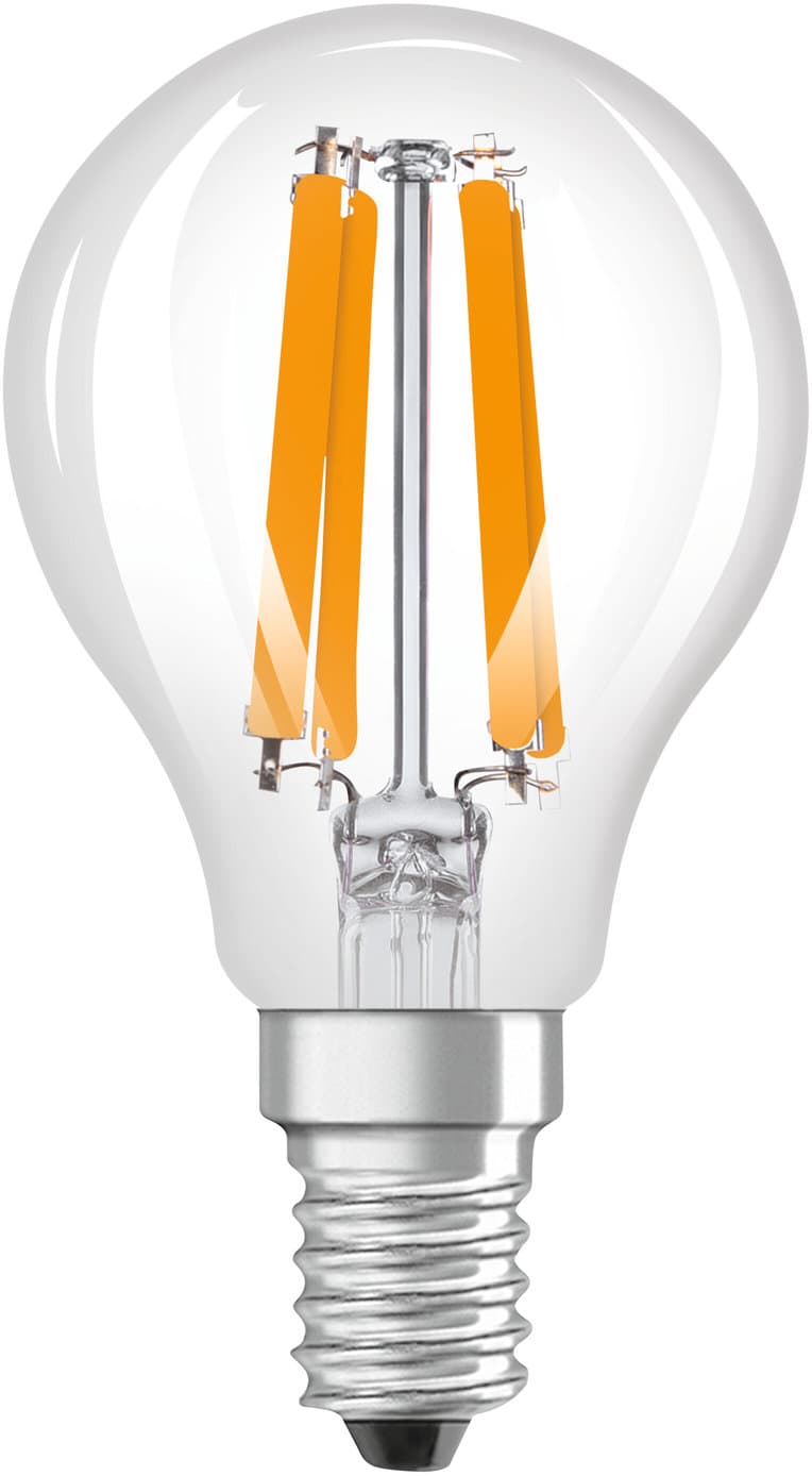 OSRAM LED-Lampe Classic P 40 Filament EEK-A 2.2W 827 klar E14