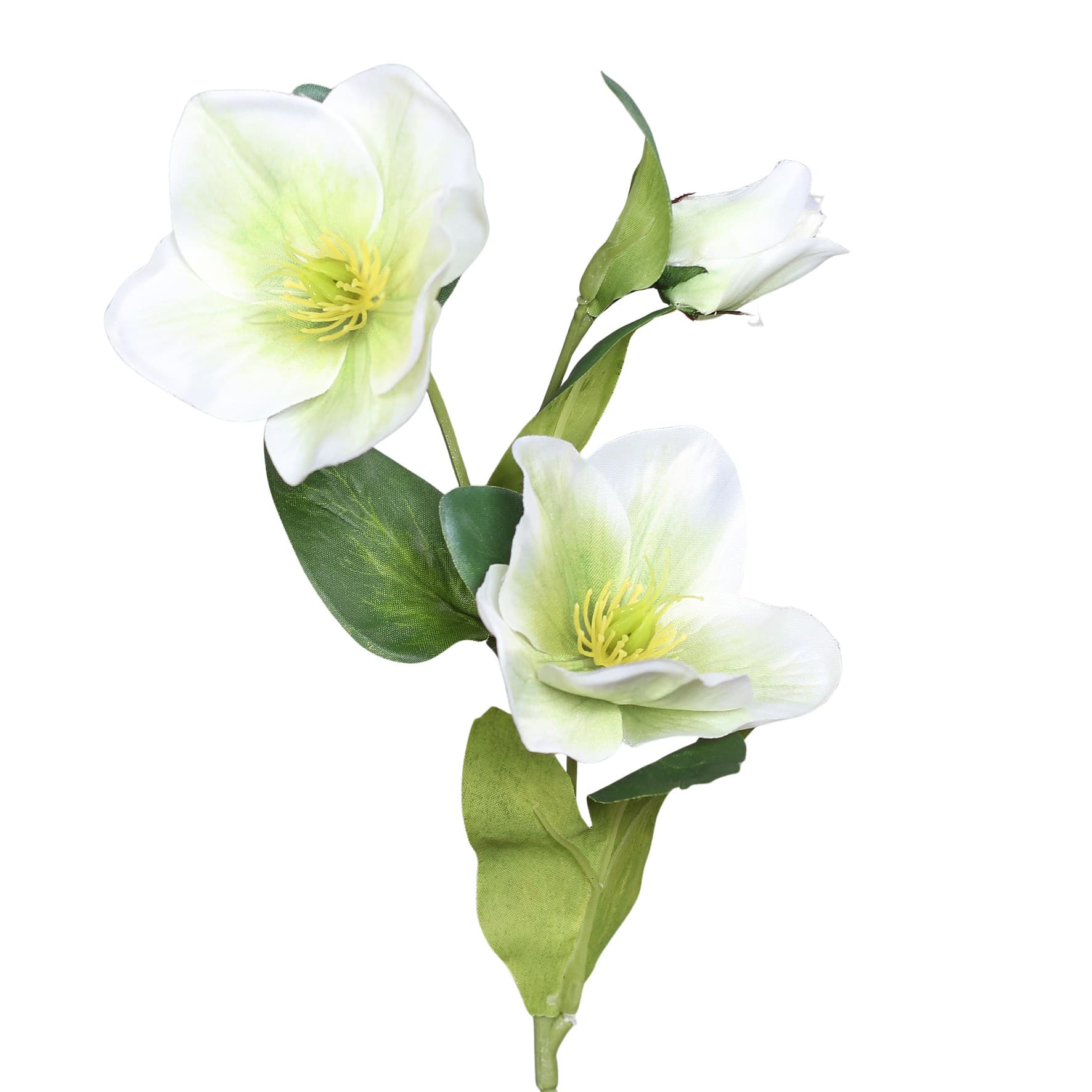 Kunstblume Christrose mit 2 Blüten