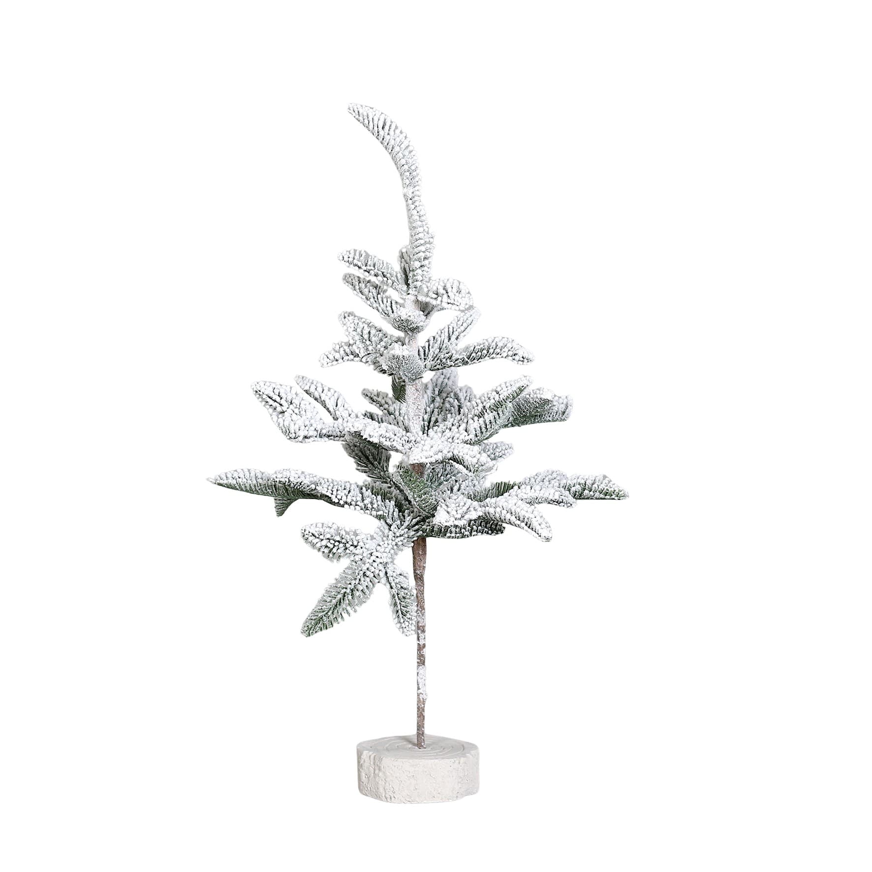 Tanne mit Schnee auf Betonfuß H=49cm