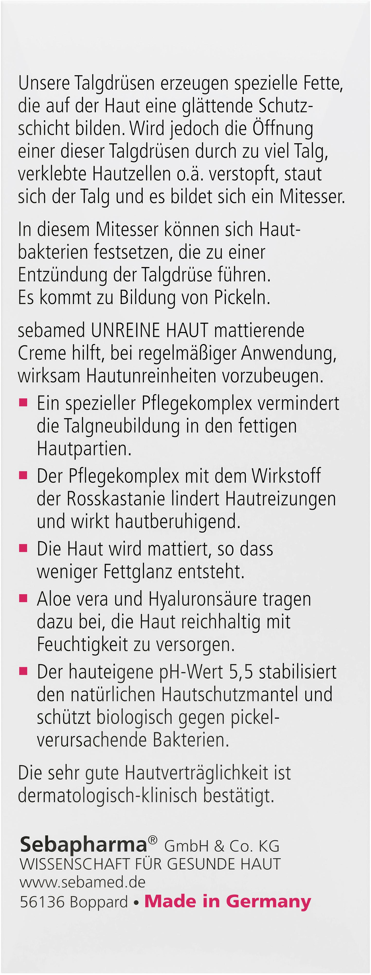 Produktbild sebamed Unreine Haut Mattierende Creme 50 ml 2 von 5