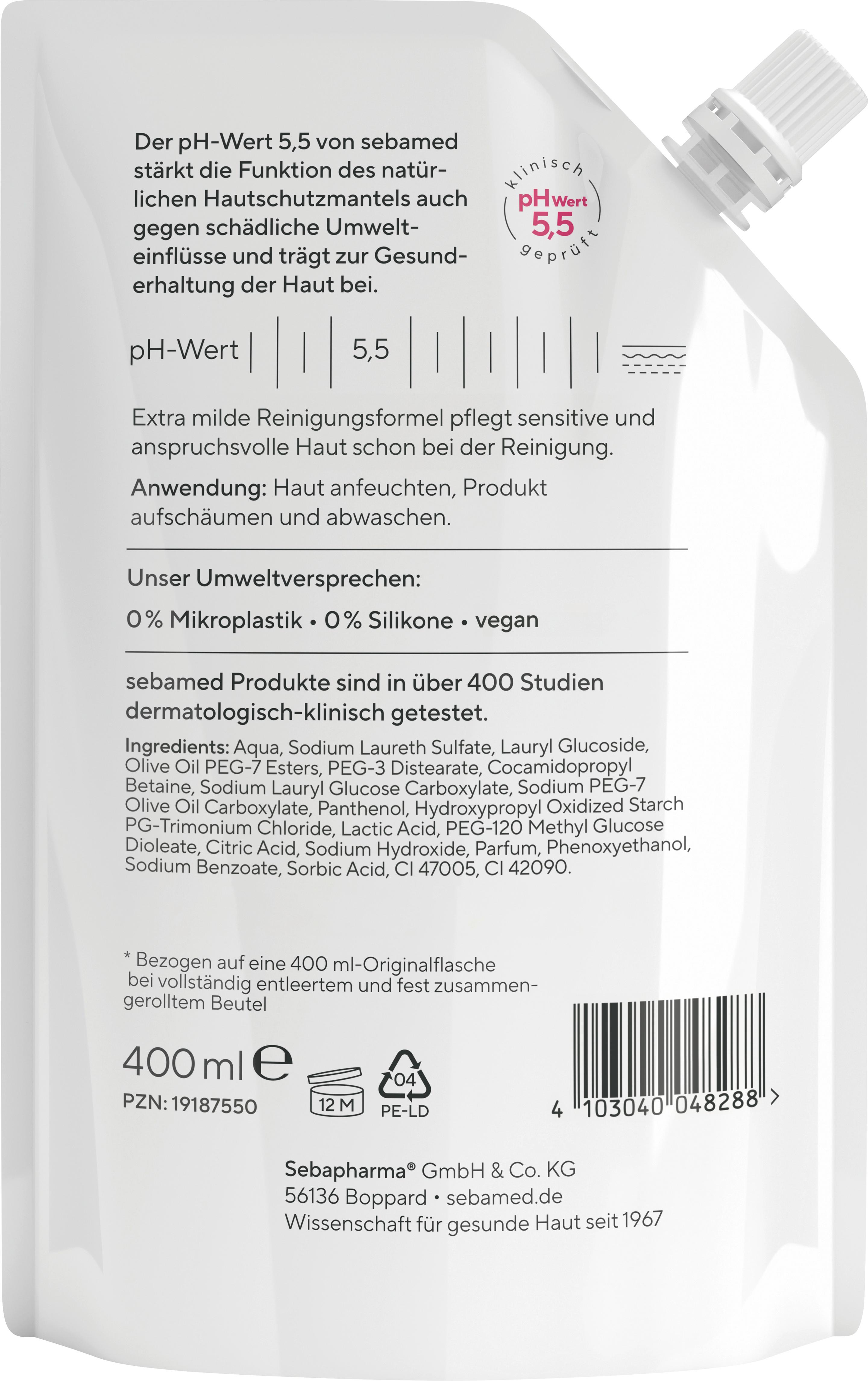 Produktbild Sebamed Flüssig Wasch-Emulsion mit Olive Nachfüllbeutel 2 von 2