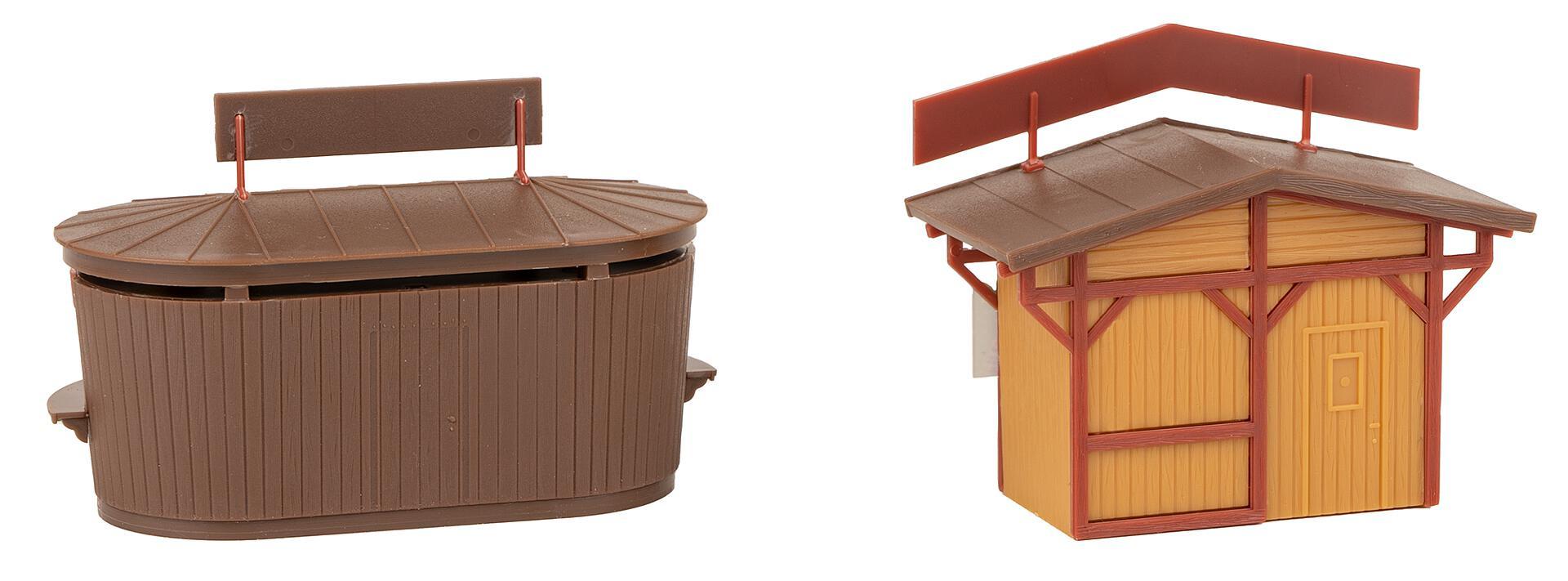Produktbild Faller 134002 - H0 - 2 Weihnachtsmarktbuden mit beleuchtetem Weihnachtsbaum 2 von 3