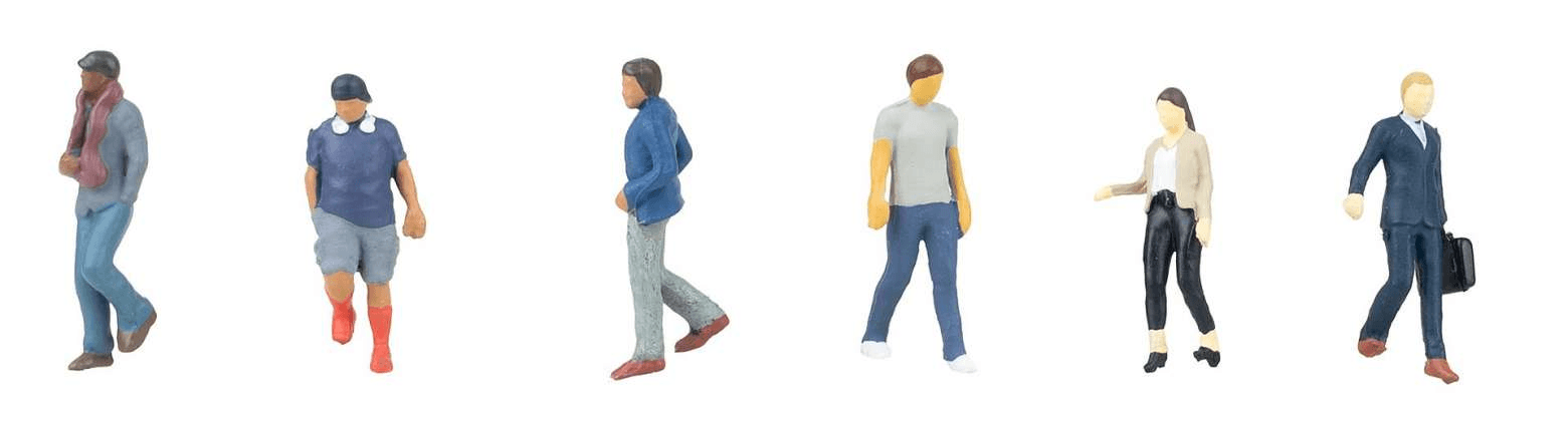 FALLER H0 151727 Treppenabsteigende Personen, 6 Modellfiguren