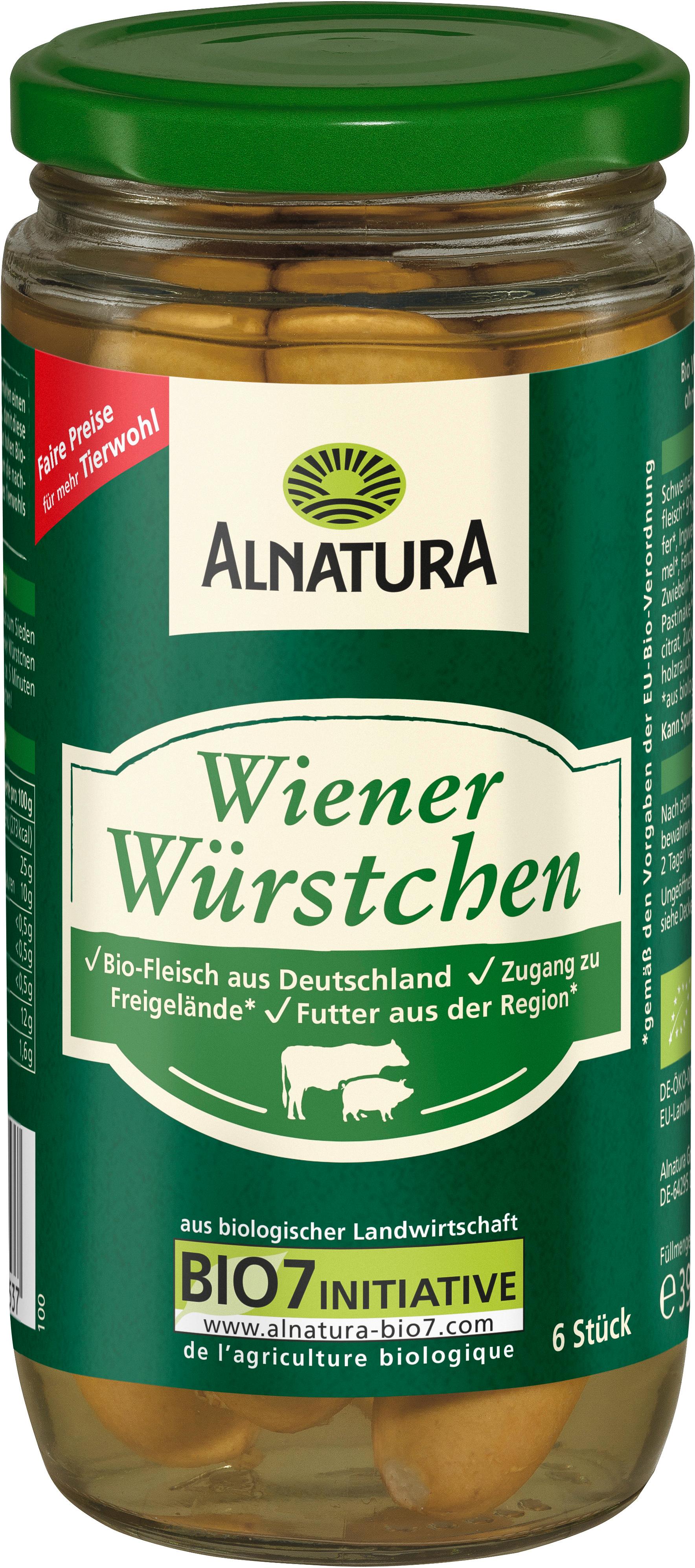 Alnatura Bio Wiener Würstchen, Glas