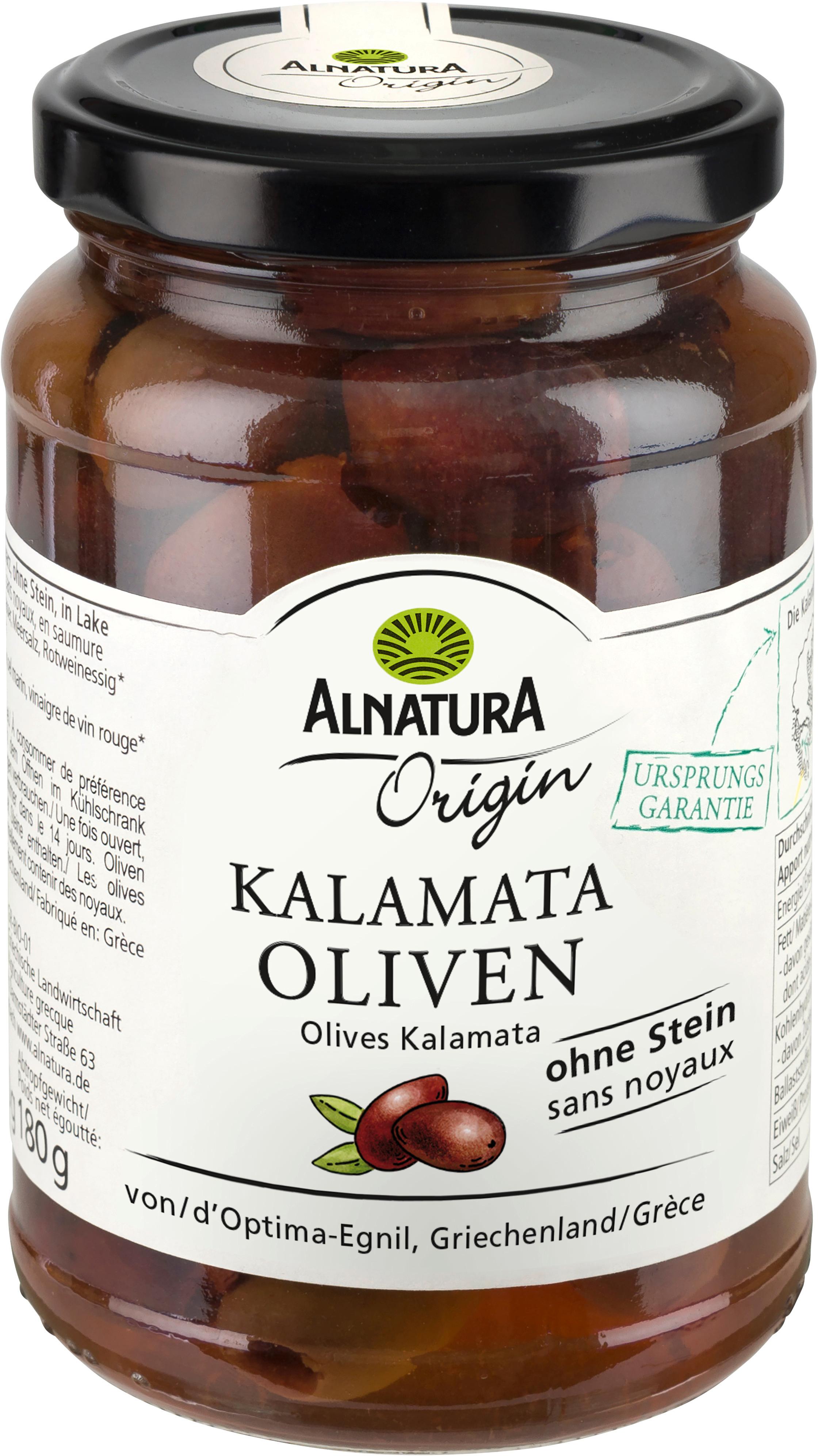 Alnatura Bio Origin Kalamata-Oliven, ohne Stein Origin