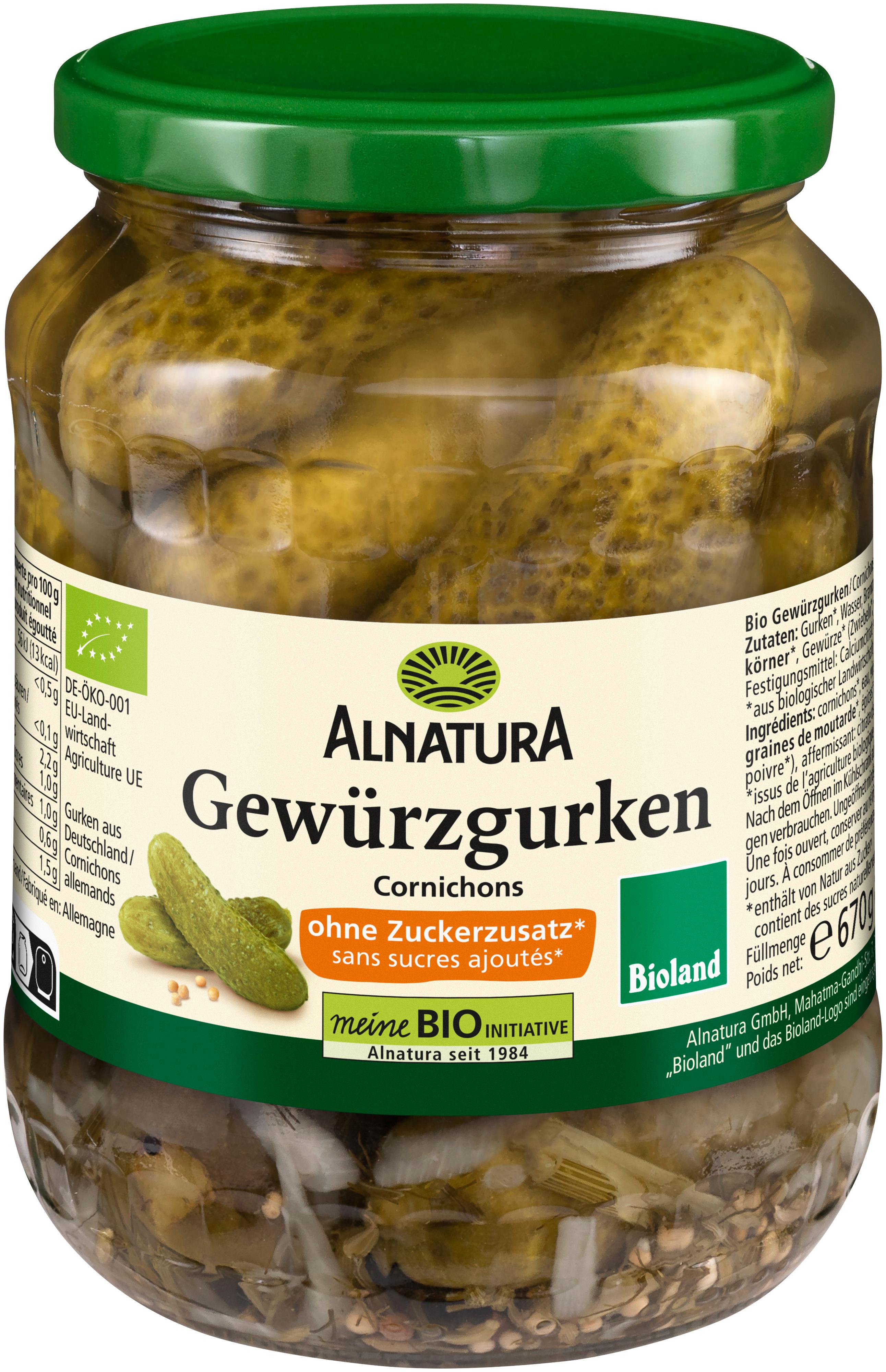 Alnatura Bioland-Gewürzgurken ungesüßt