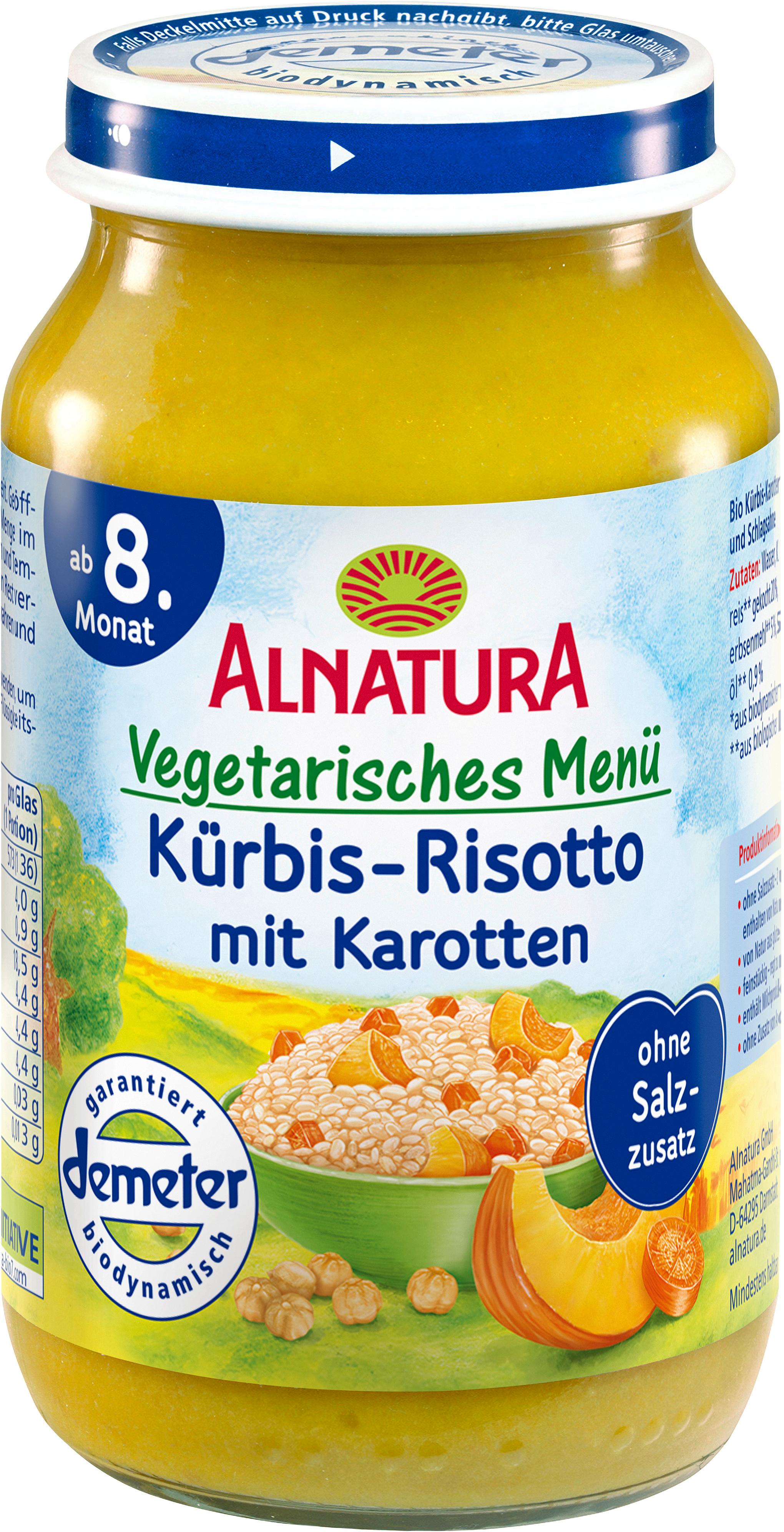 Alnatura Bio Kürbis-Risotto mit Karotten Babygläschen