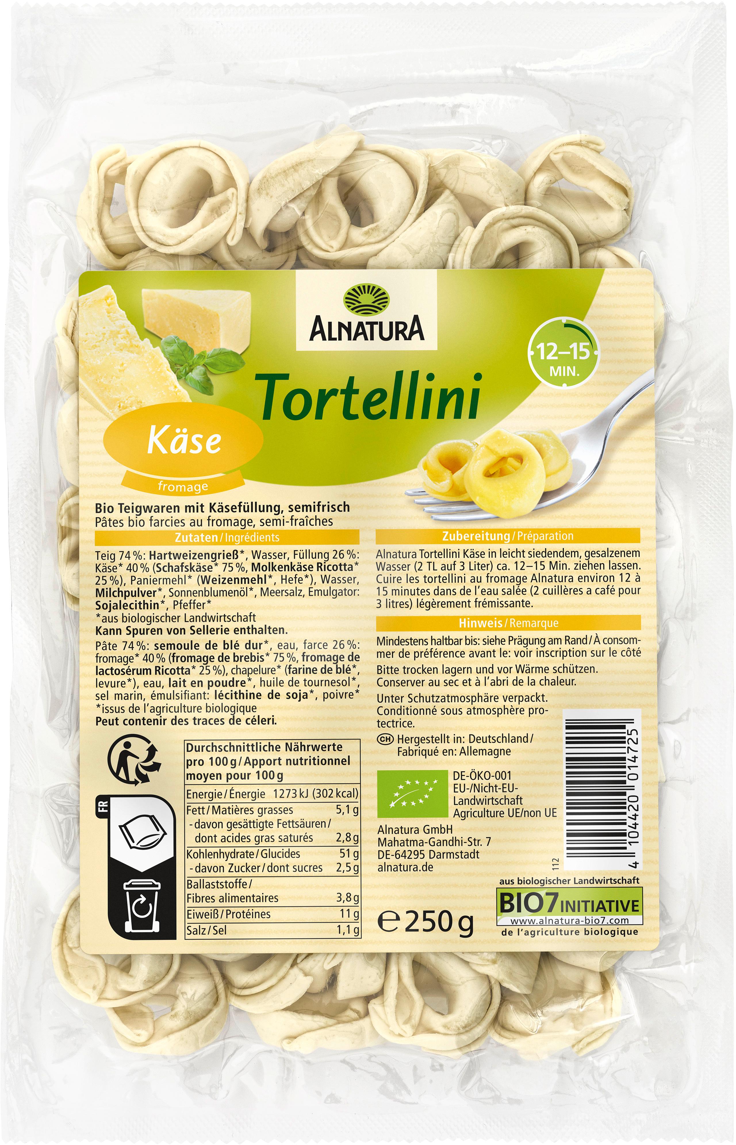 Alnatura Bio Tortellini Käse semi frisch