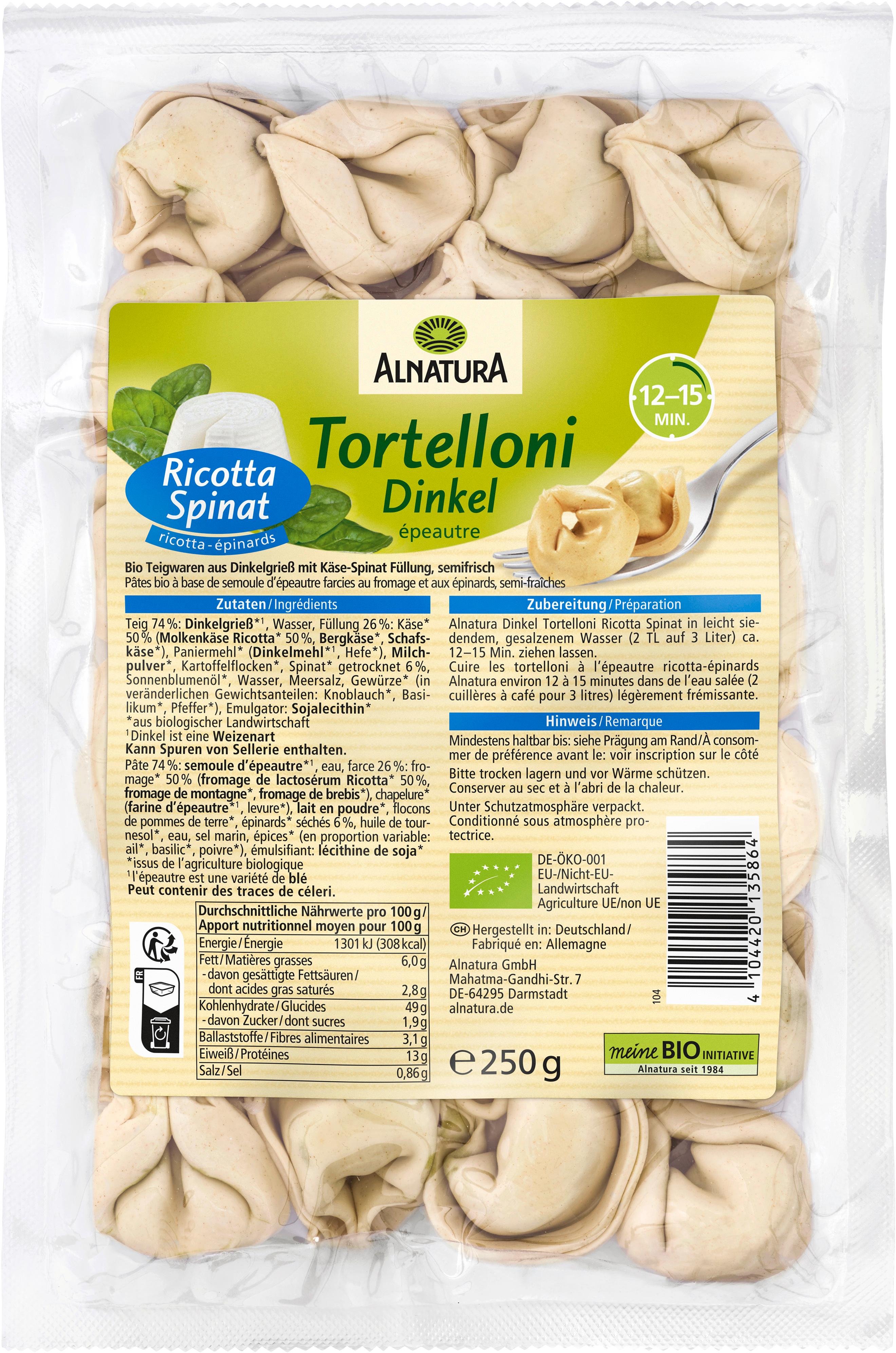 Alnatura Bio Dinkel Tortelloni Ricotta