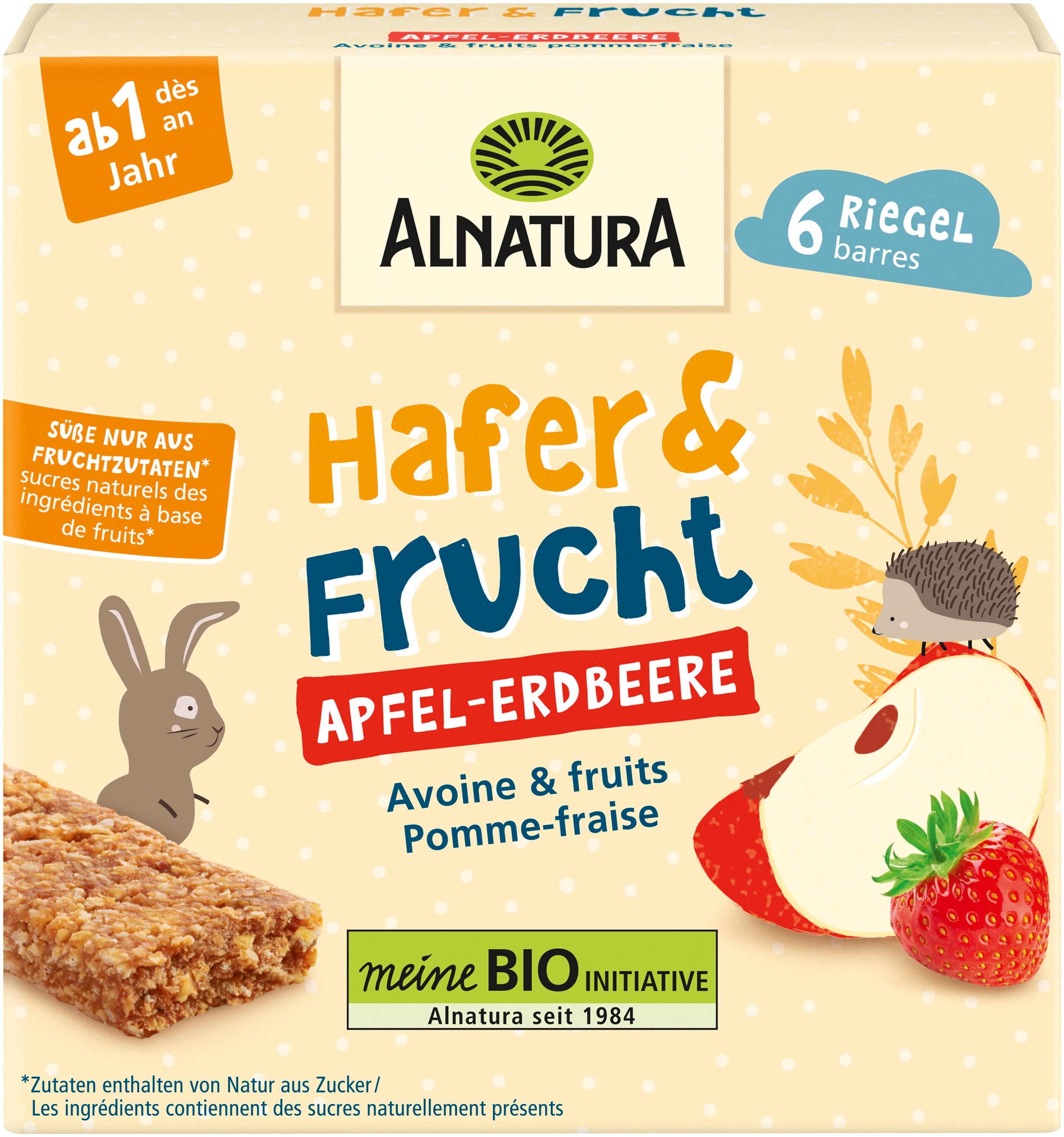 Alnatura Bio Hafer&Frucht Apfel-Erdbeere Fruchtriegel